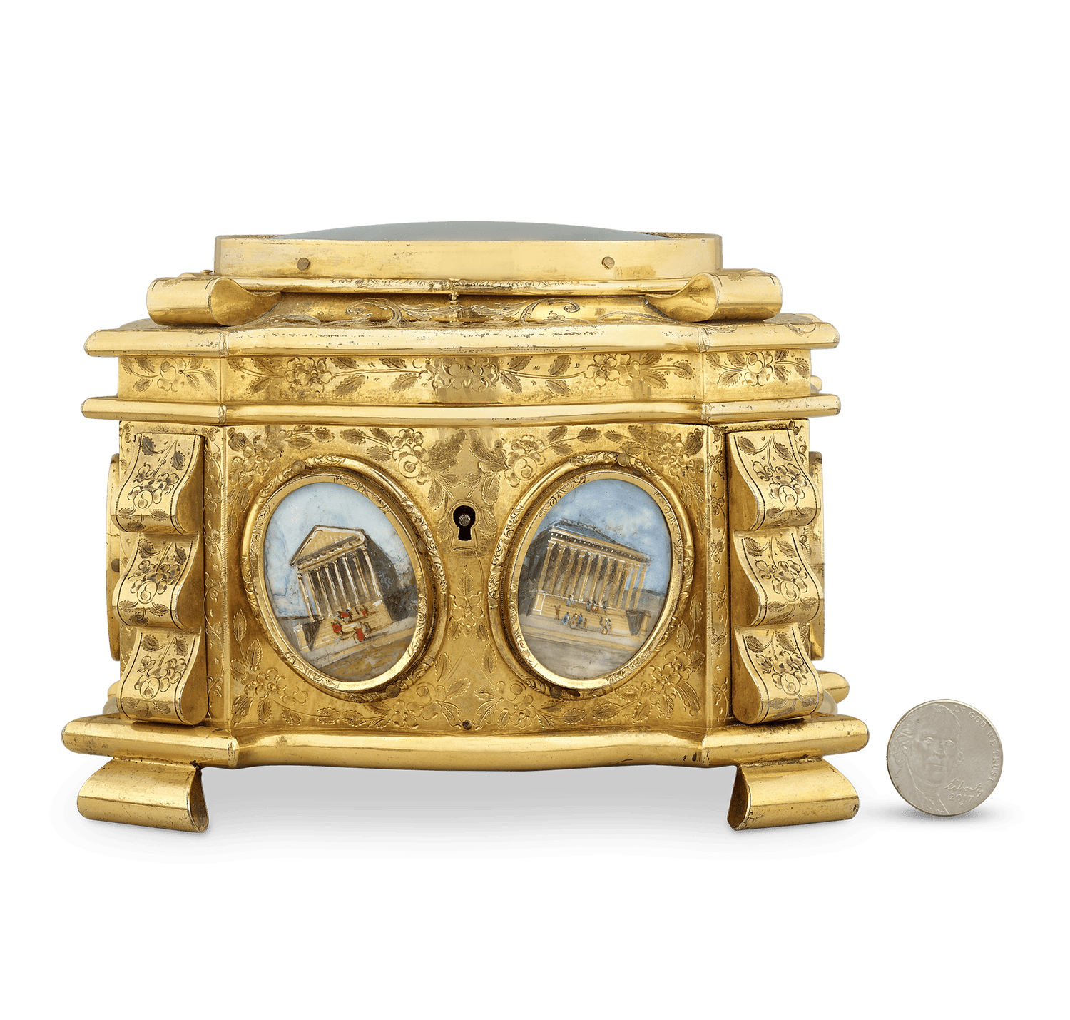 Napoleon III Ormolu Engraved Casket