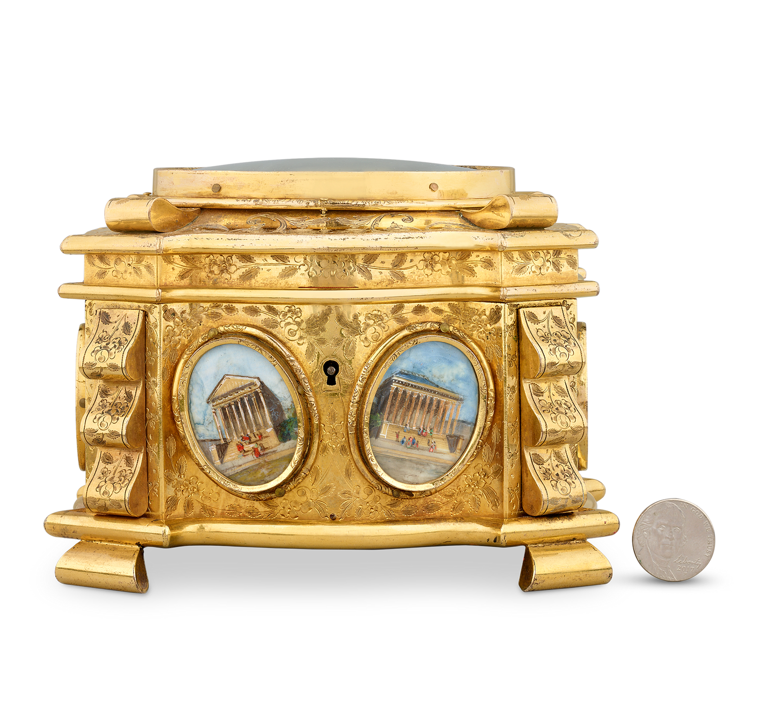 Napoleon III Ormolu Engraved Casket