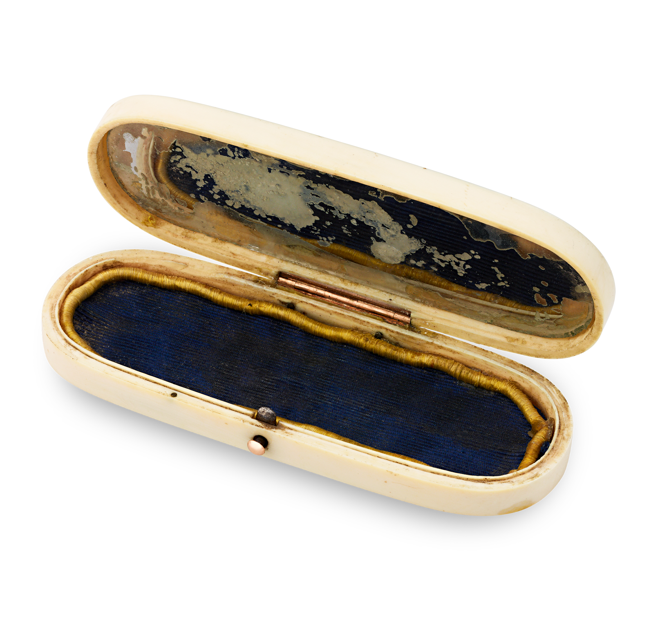 Bone Needle Box with Wedgwood Placard