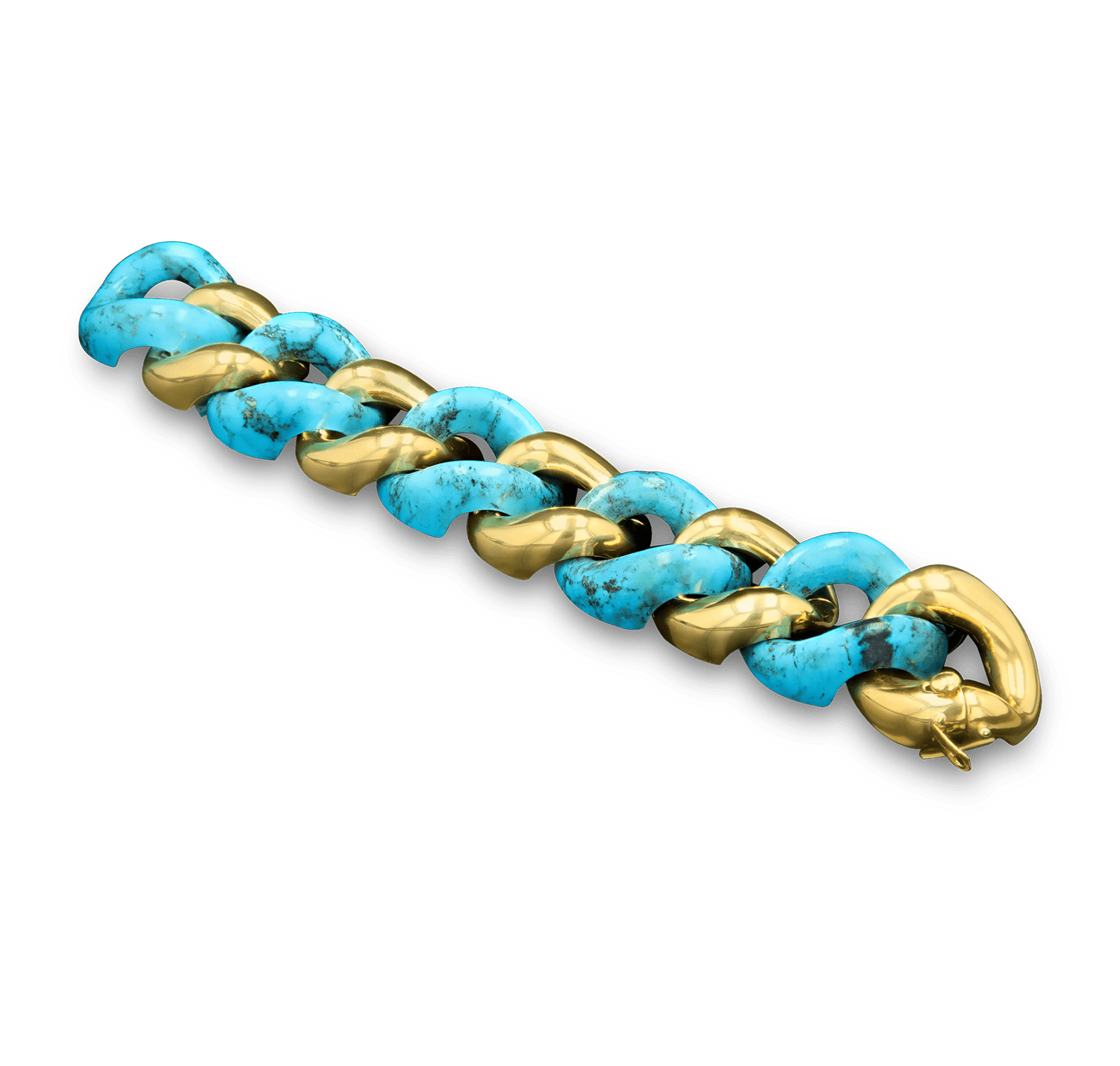 Seaman Schepps Turquoise and 18K Gold Bracelet