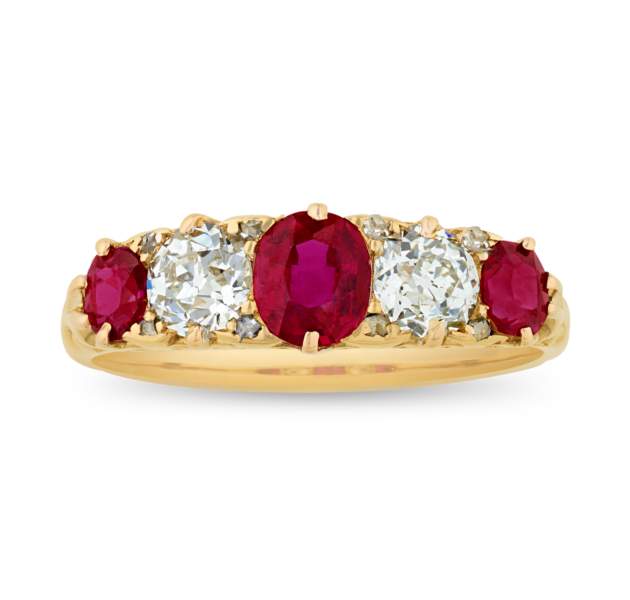 Untreated Burma Ruby and Diamond Ring