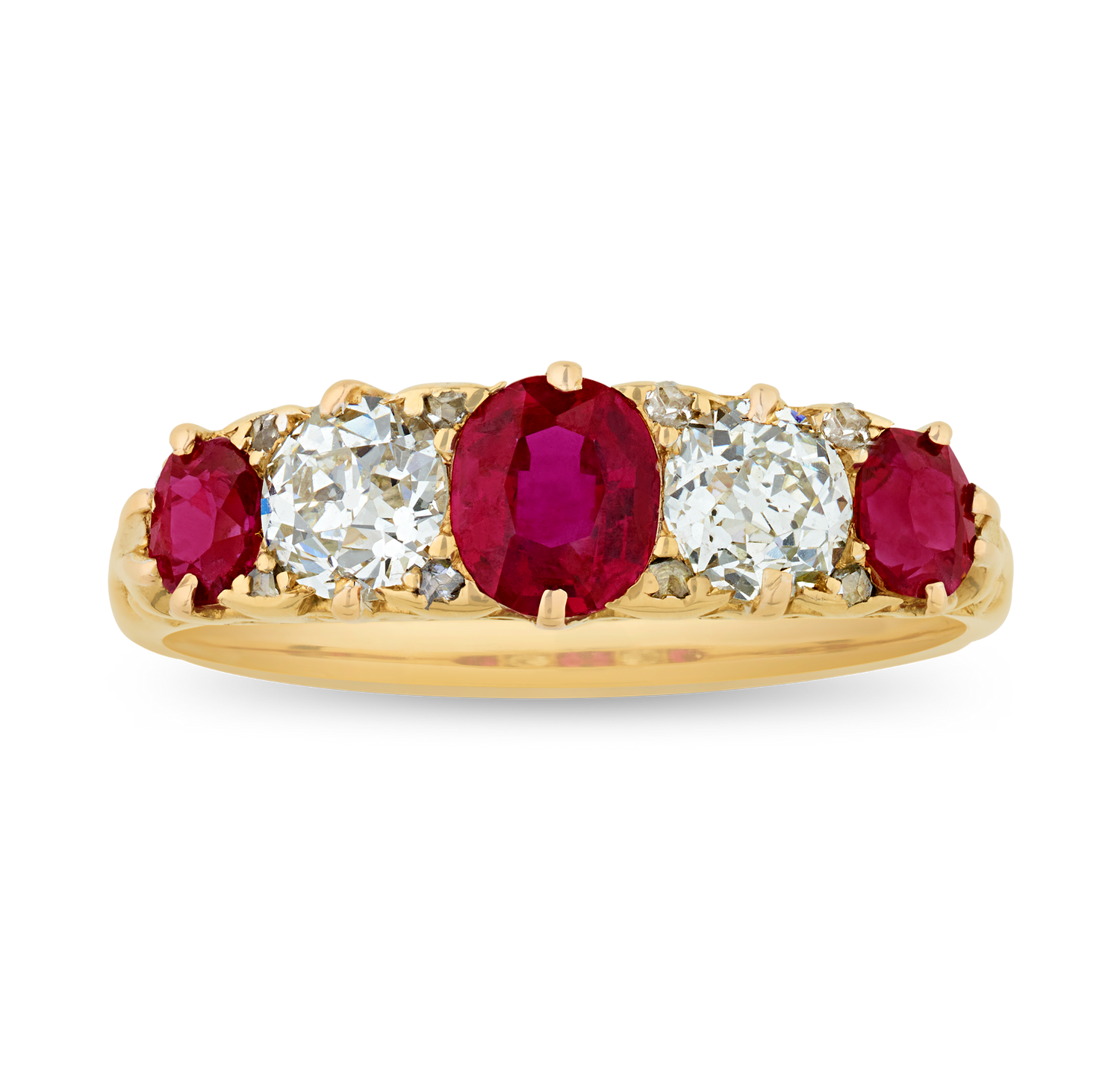 Untreated Burma Ruby and Diamond Ring