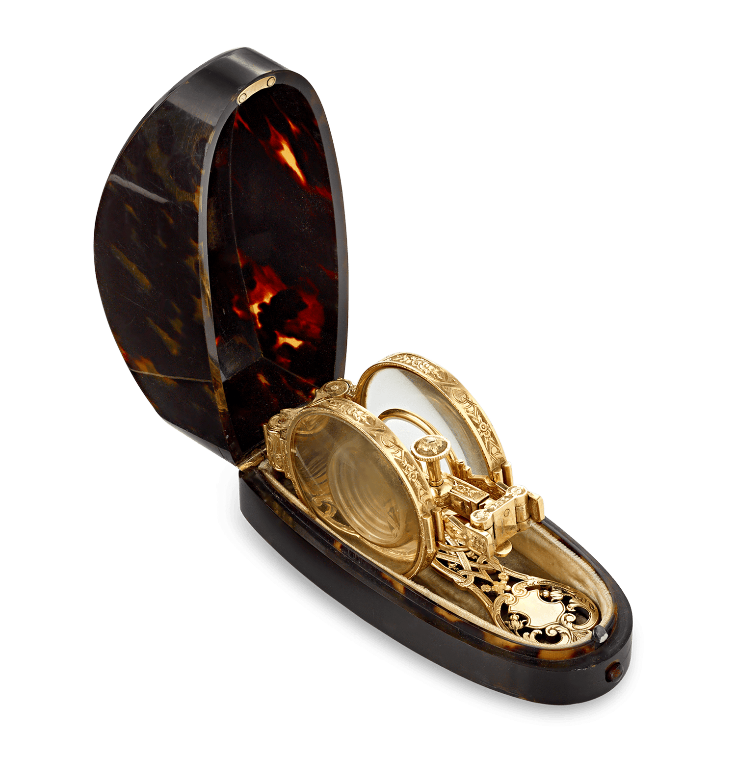 French Metamorphic Opera Glasses, 18K Gold