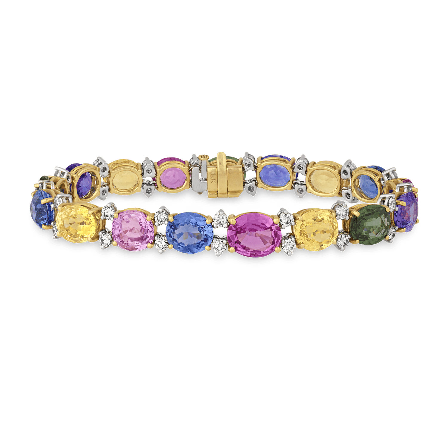 Multi-Color Sapphire Bracelet, 43.49 carats