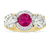 Unheated Burma Ruby and Diamond Ring
