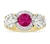 Unheated Burma Ruby and Diamond Ring