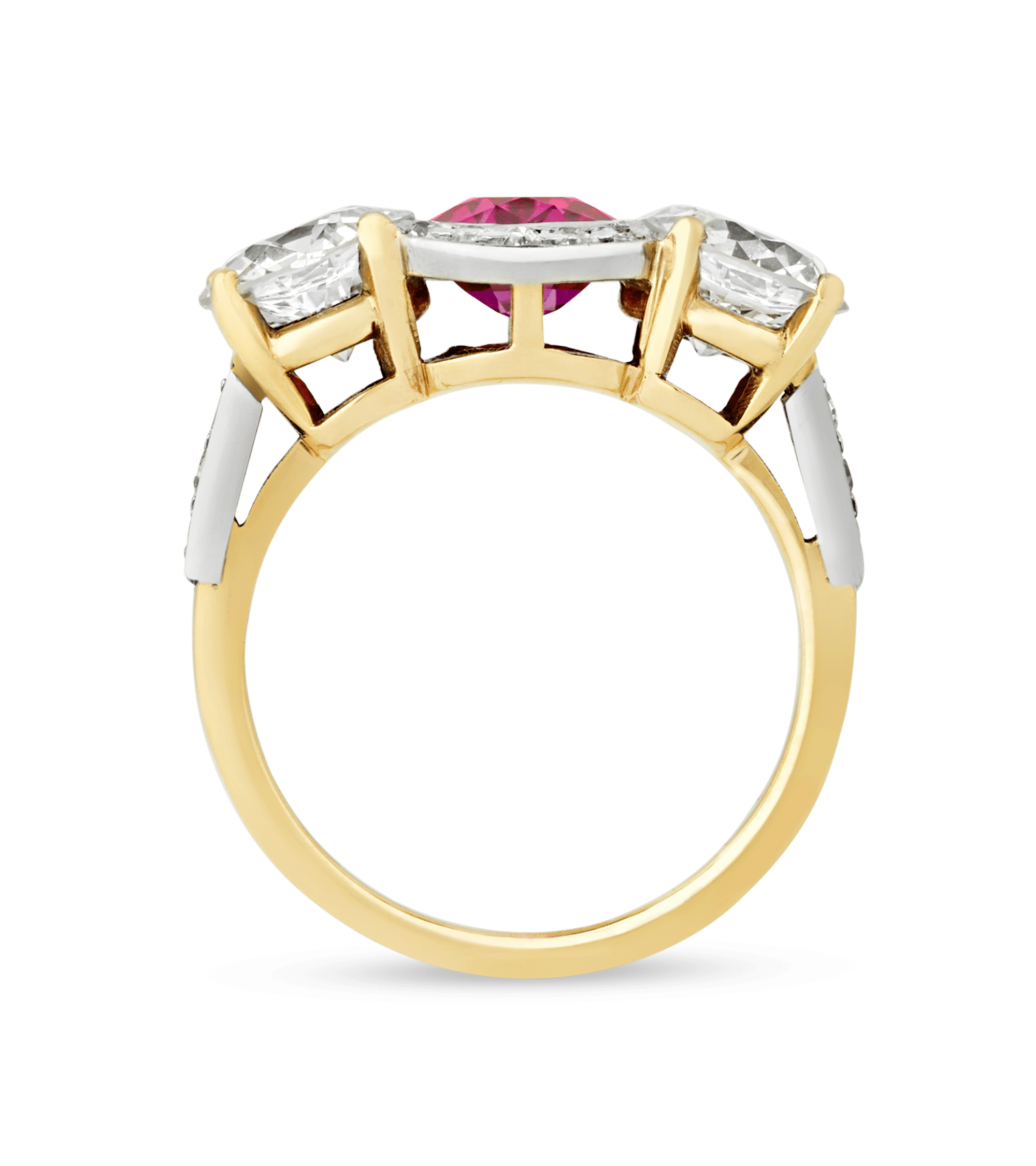 Unheated Burma Ruby and Diamond Ring