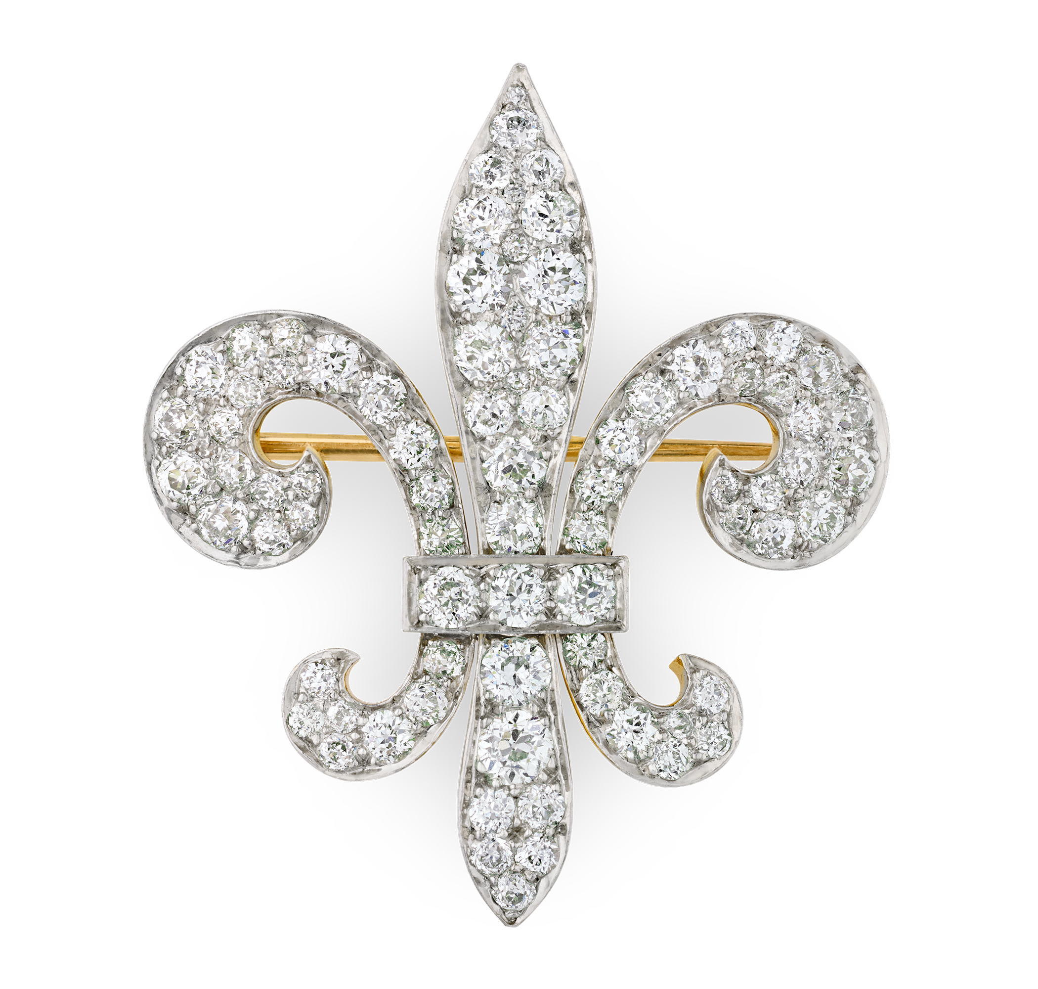 Diamond Fleur-de-lis Brooch