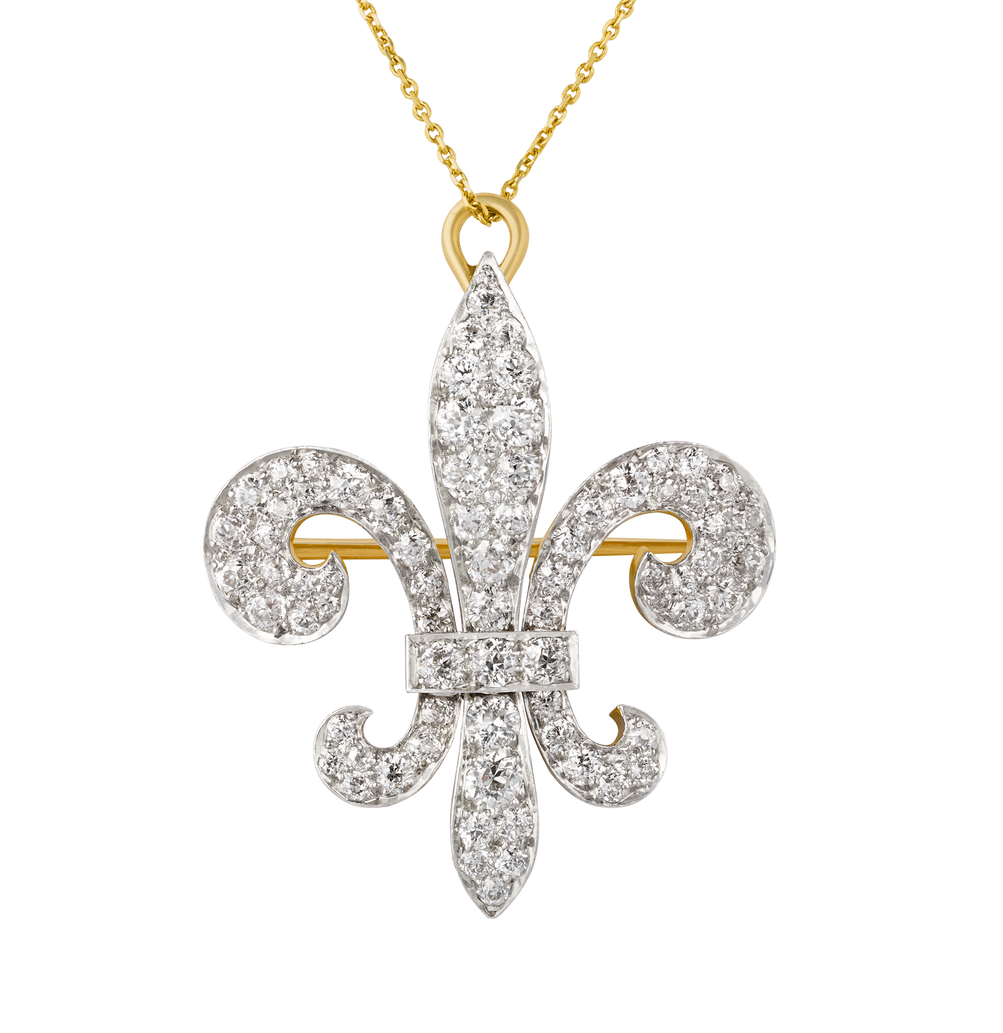 Diamond Fleur-de-lis Brooch