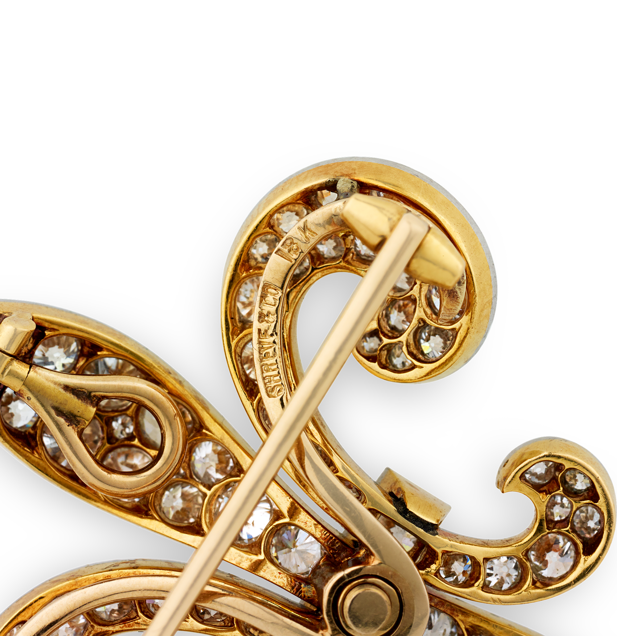 Diamond Fleur-de-lis Brooch