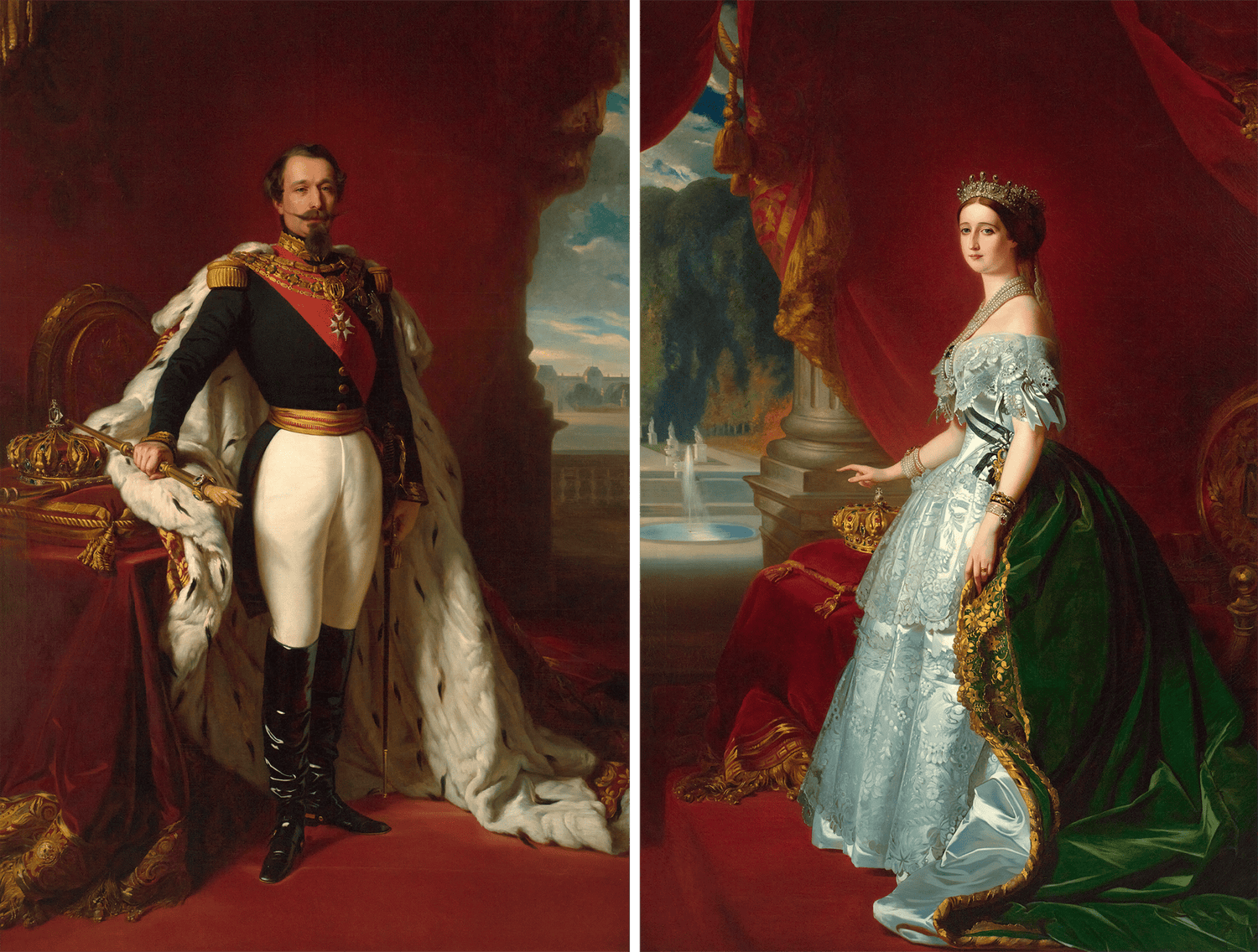 Portraits of Emperor Napoleon III and Empress Eugénie by Studio of Franz Xaver Winterhalter