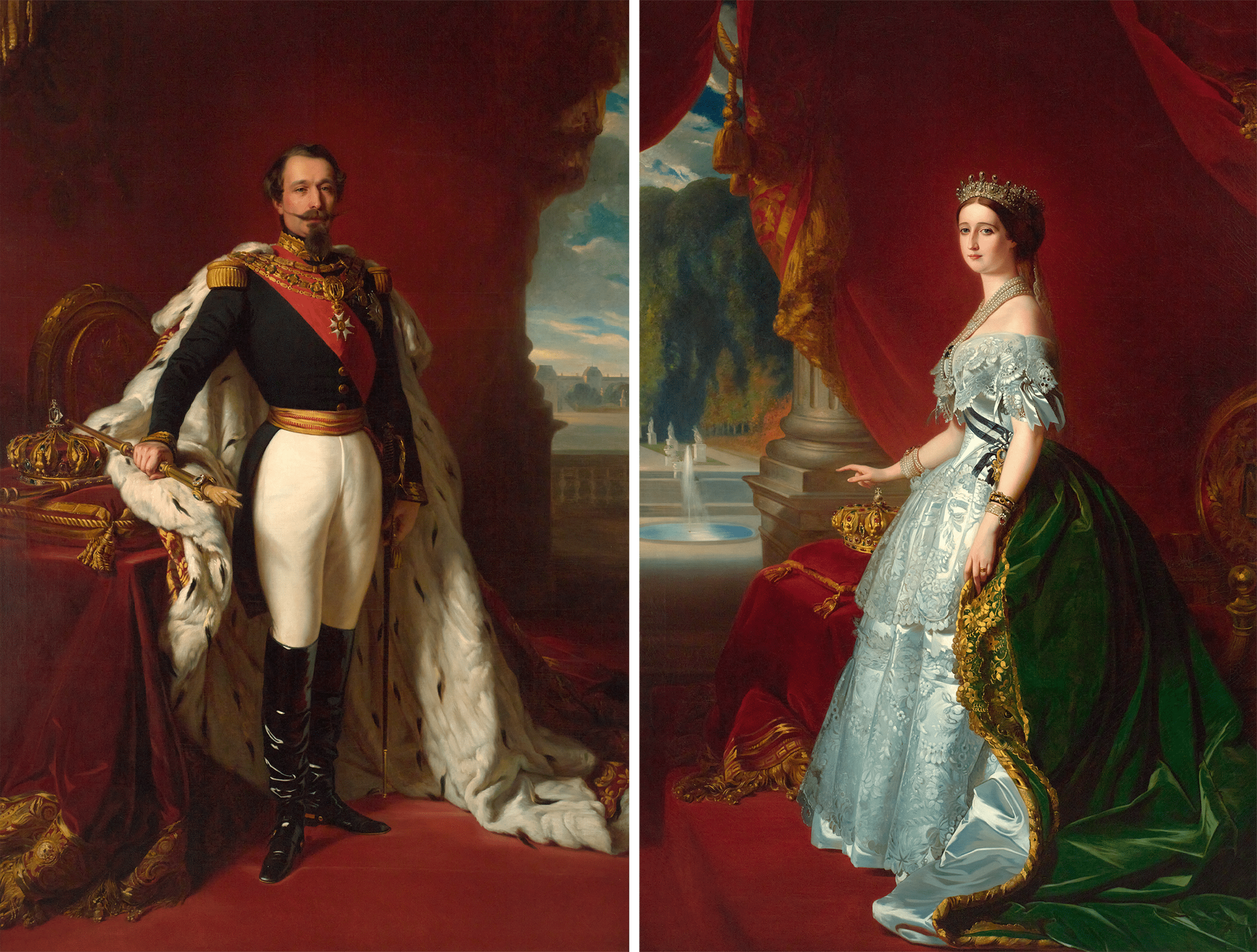 Portraits of Emperor Napoleon III and Empress Eugénie by Studio of Franz Xaver Winterhalter