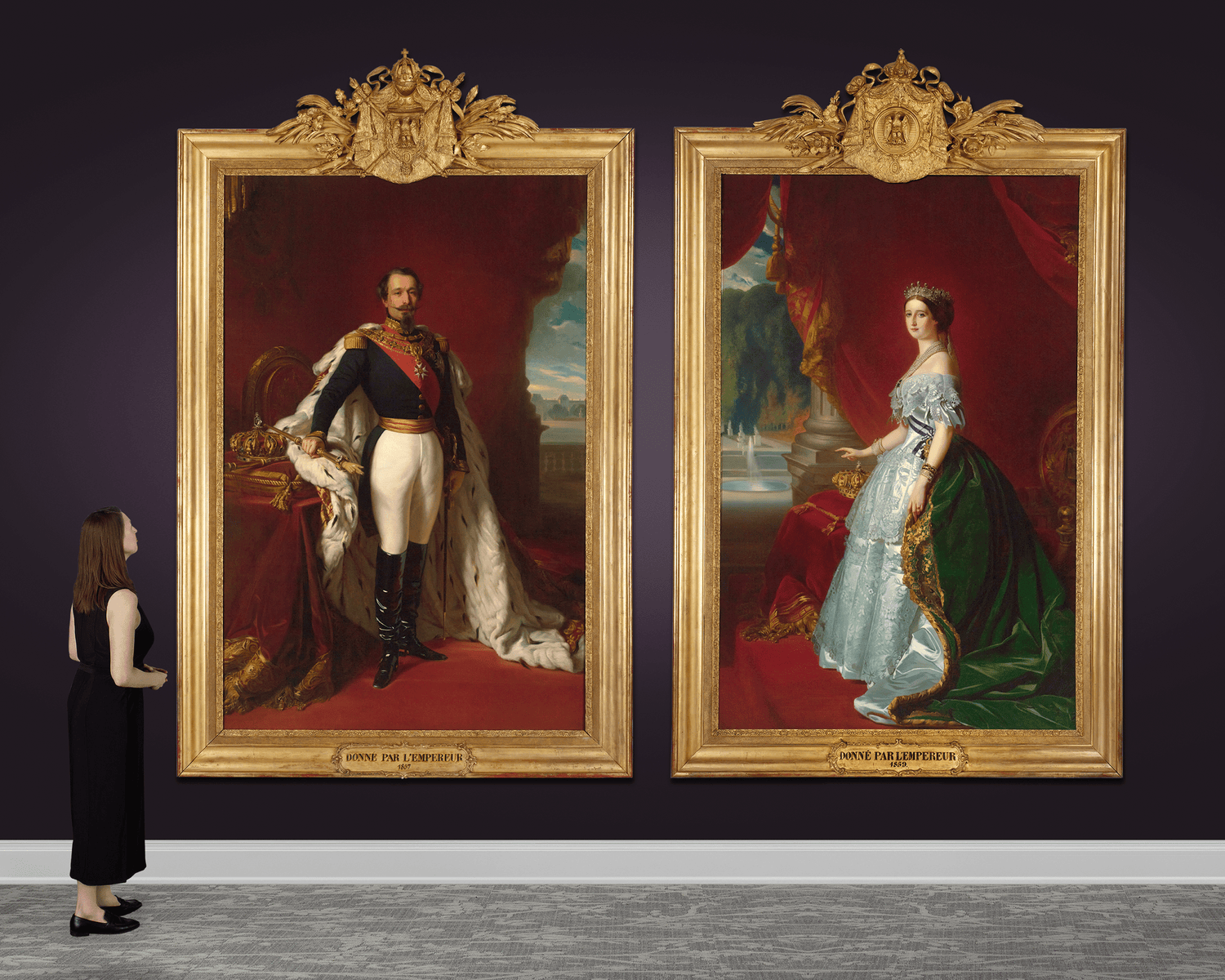 Portraits of Emperor Napoleon III and Empress Eugénie by Studio of Franz Xaver Winterhalter