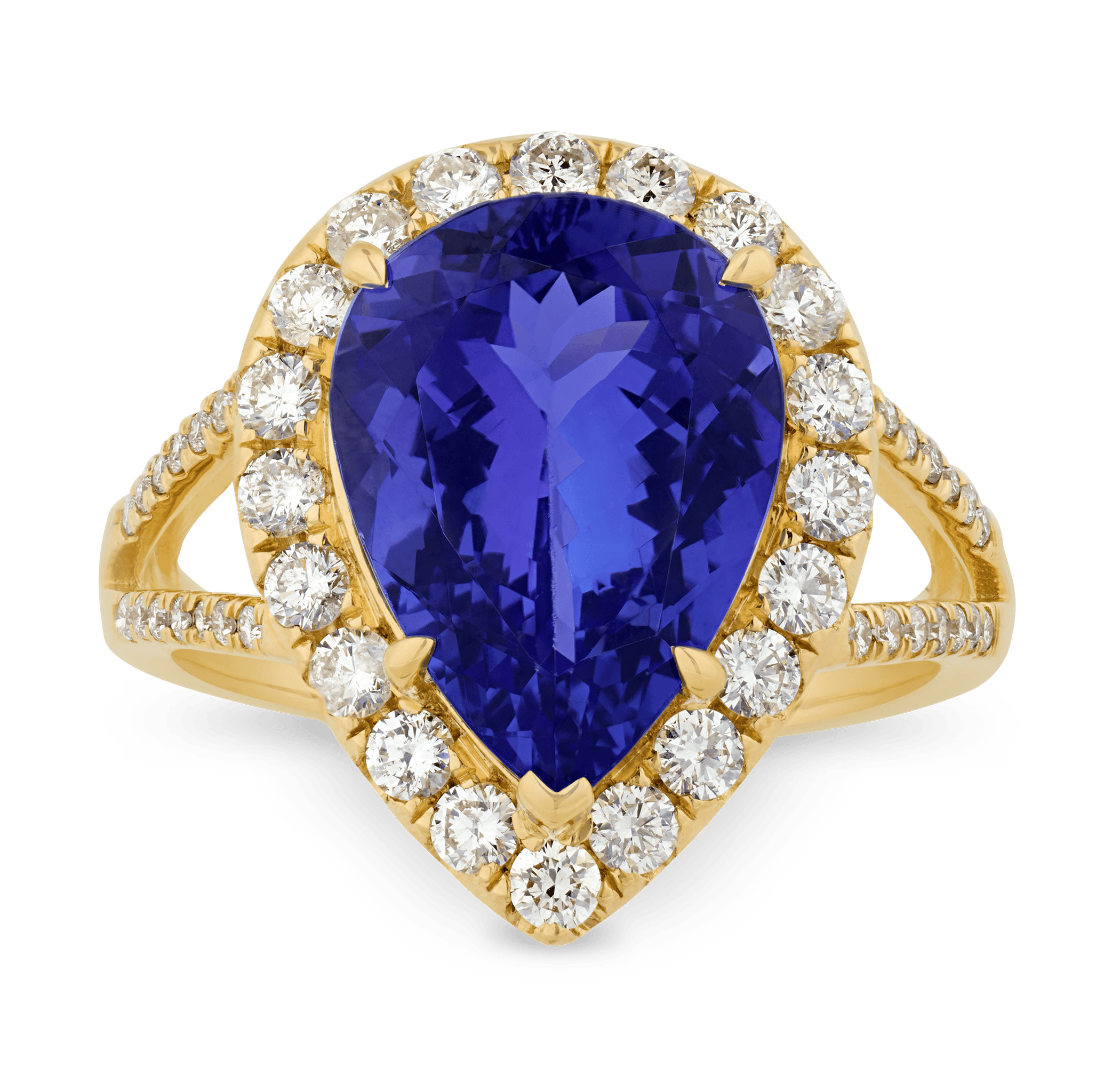 Pear Shaped Tanzanite Ring, 5.53 Carats