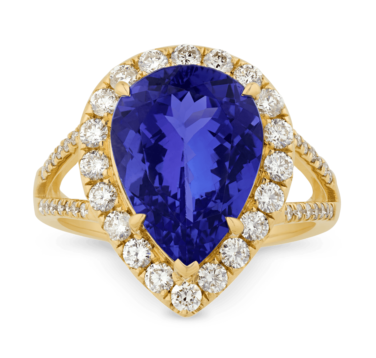 Pear Shaped Tanzanite Ring, 5.53 Carats