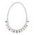 Rainbow Sapphire, Pearl and Diamond Necklace