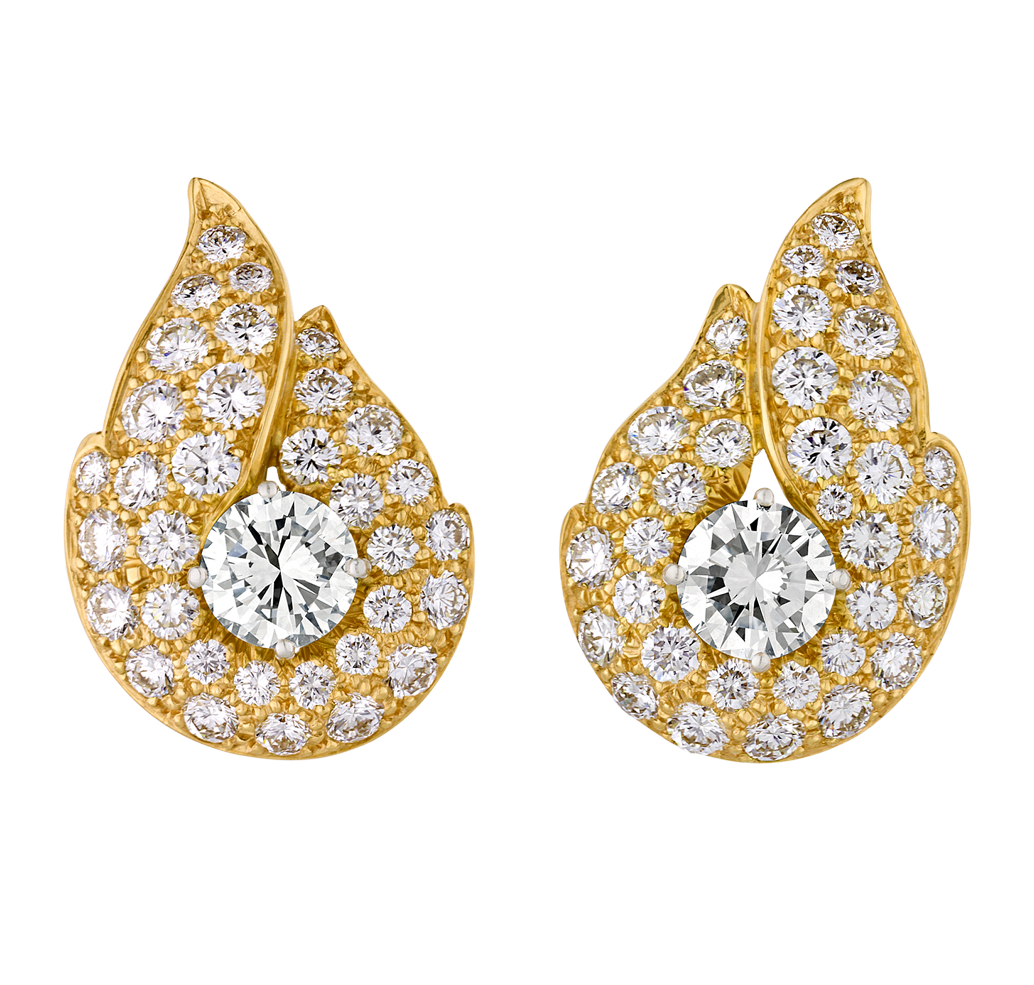 White Diamond Earrings, 2.20 Carats