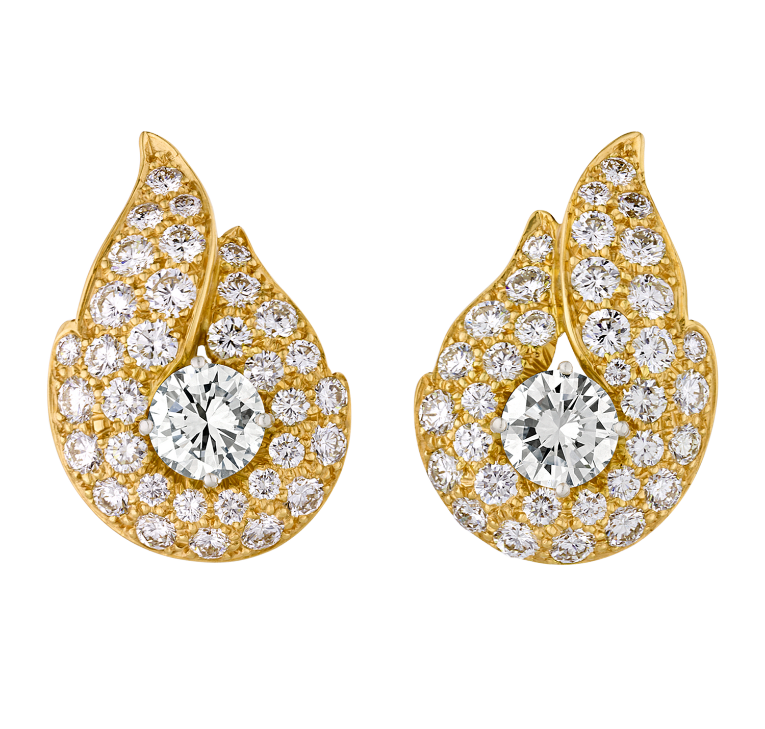 White Diamond Earrings, 2.20 Carats