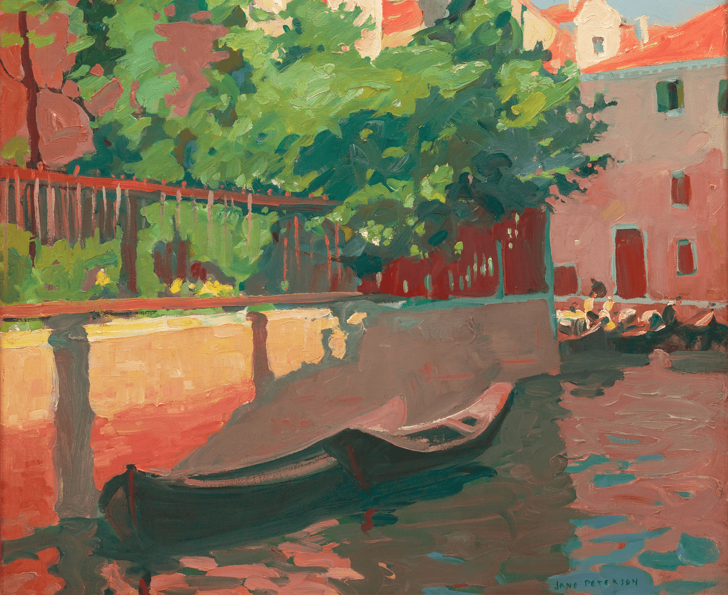 Gondolas, Venetian Canal by Jane Peterson