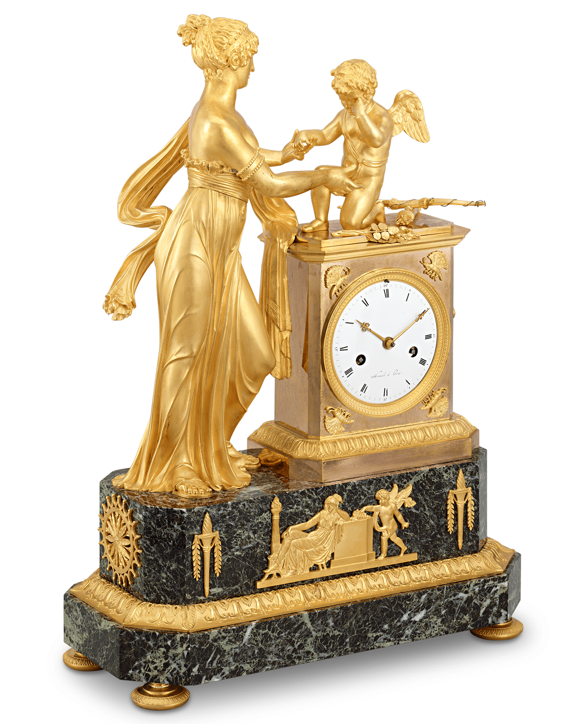 French Empire Venus and Cupid Mantel Clock