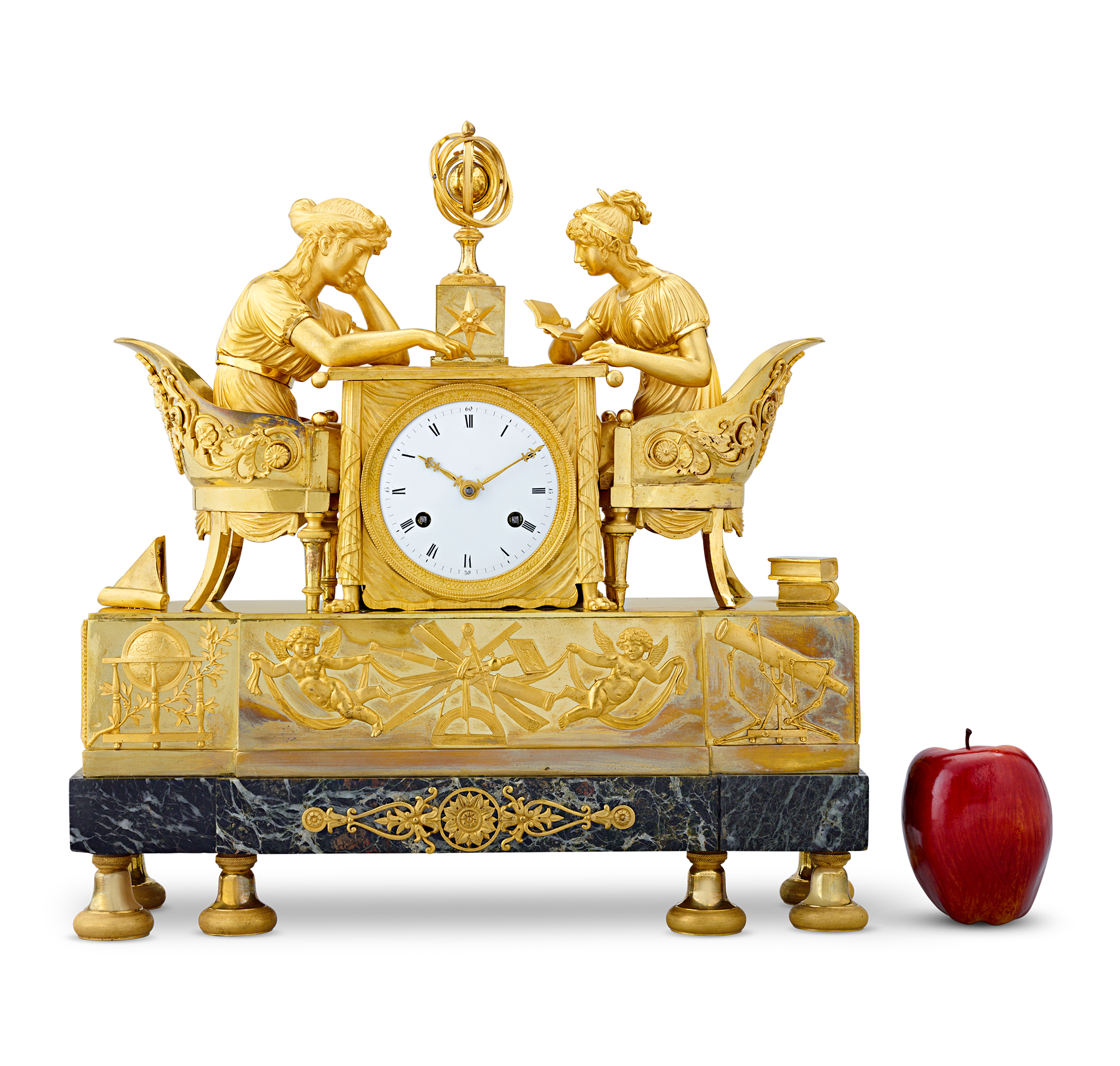 The Astronomy Lesson French Empire Mantel Clock