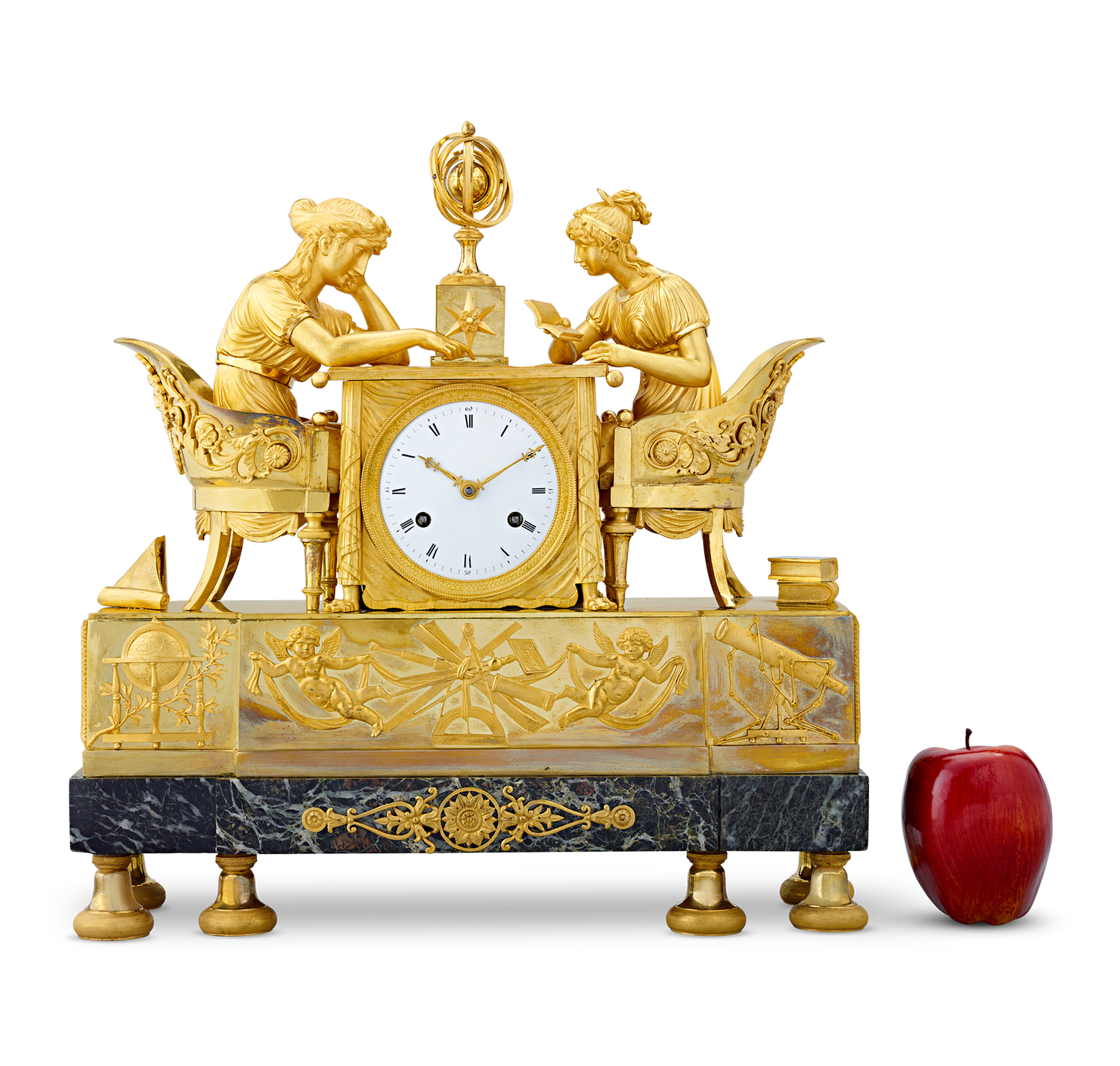 The Astronomy Lesson French Empire Mantel Clock