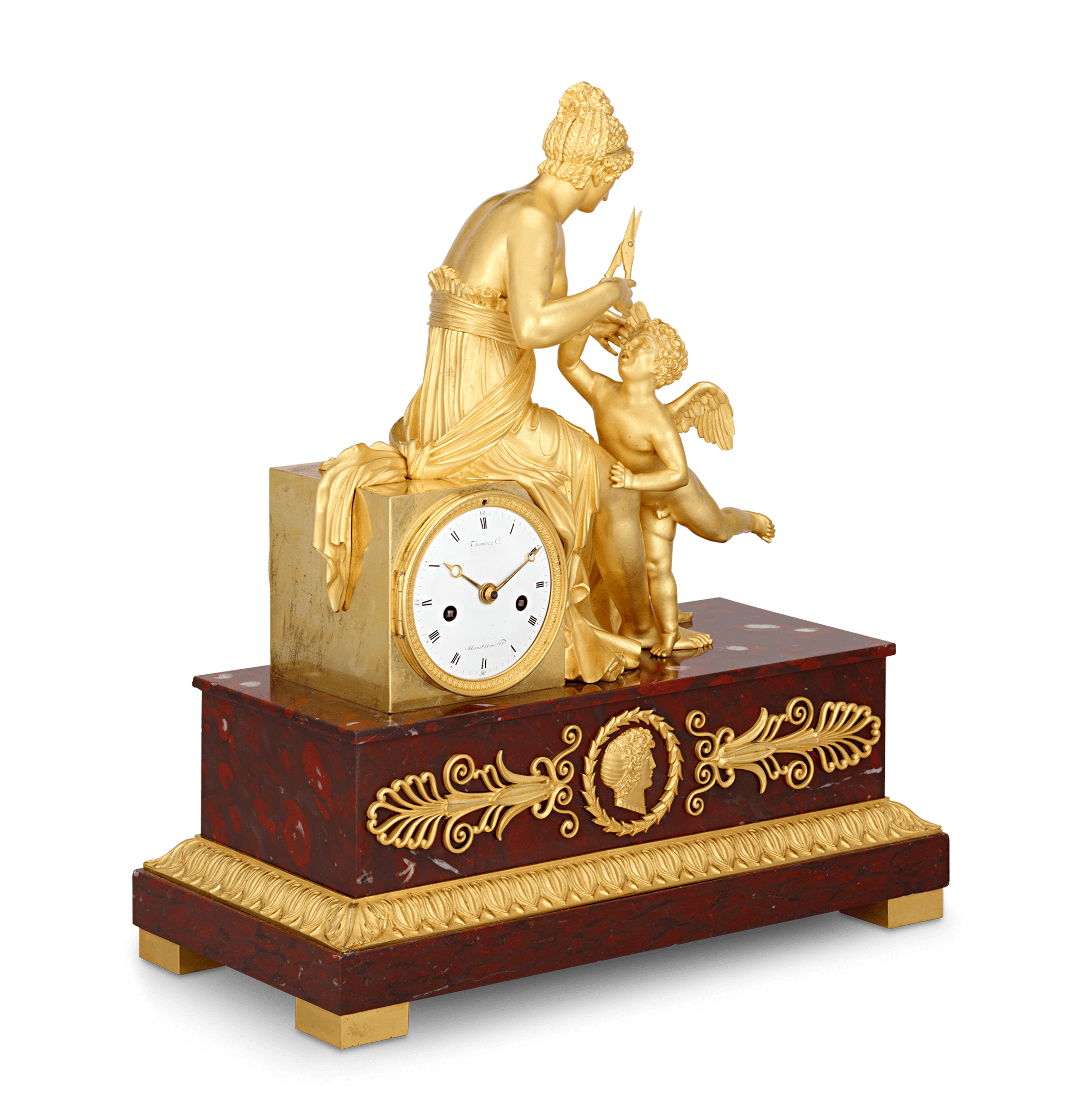 Venus Clipping the Wings of Cupid Mantel Clock by Thomire & Cie