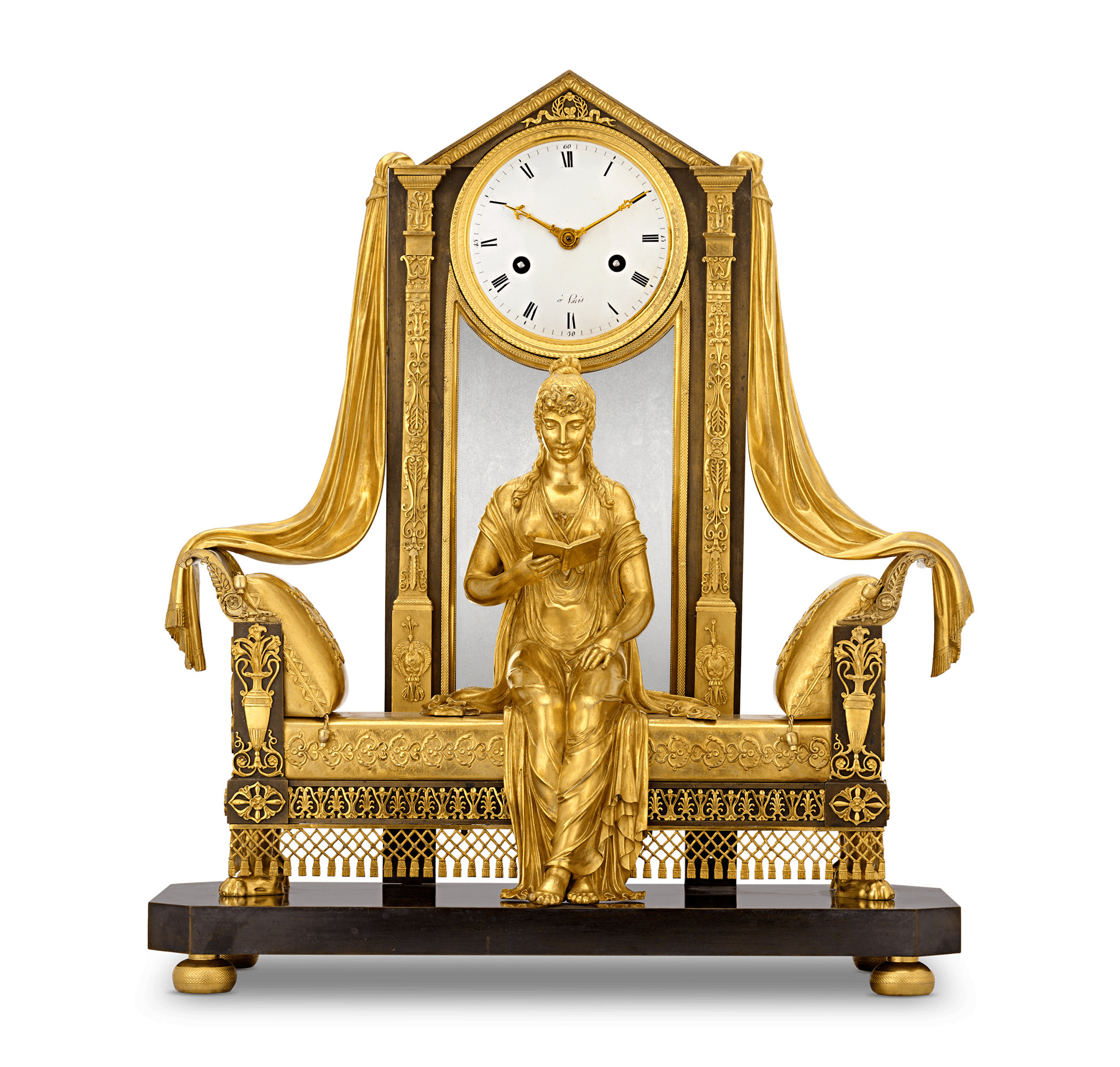 "Madame Récamier" French Empire Mantel Clock by Claude Galle