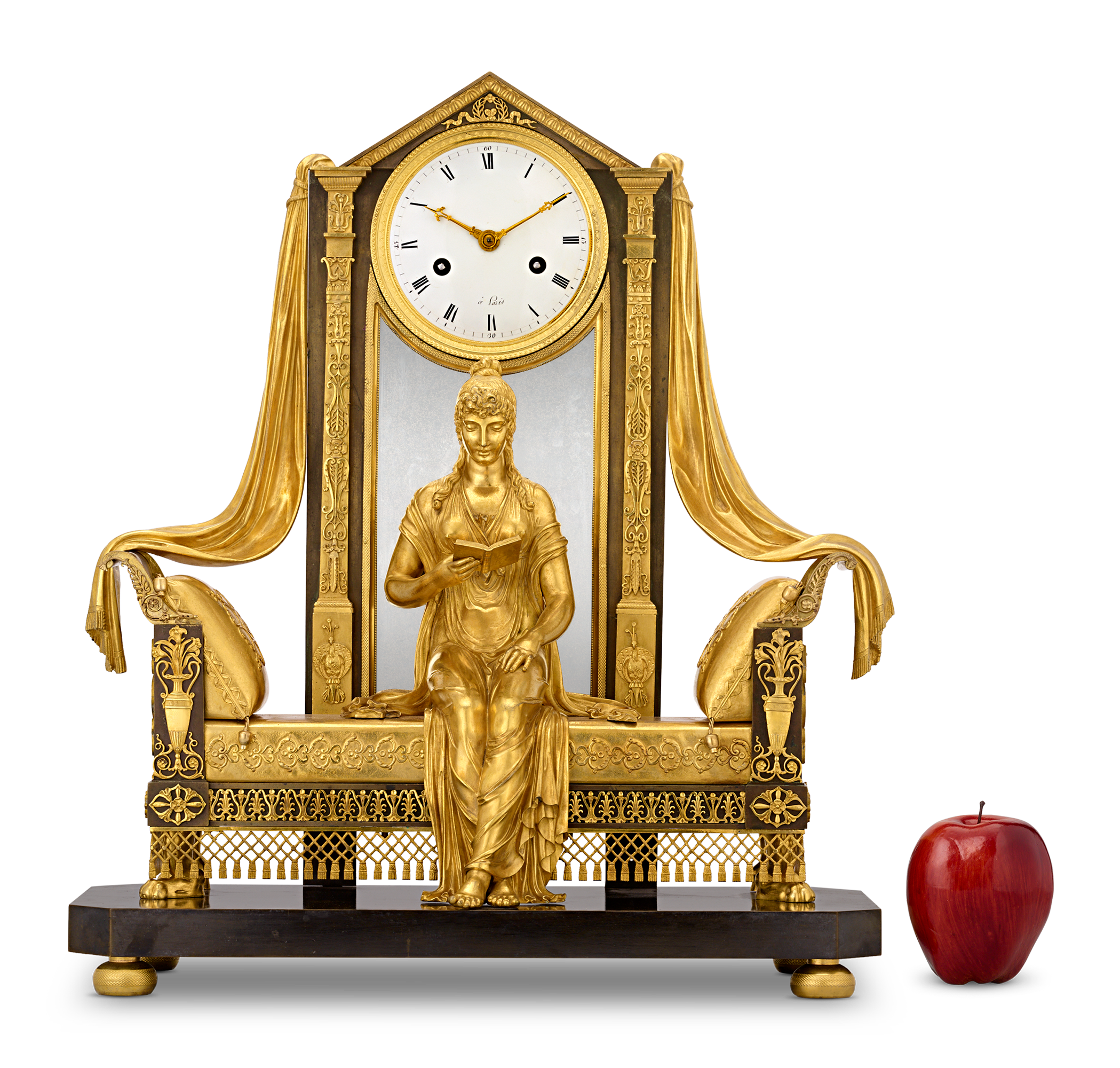 “Madame Recamier“ French Empire Mantel Clock by Claude Galle