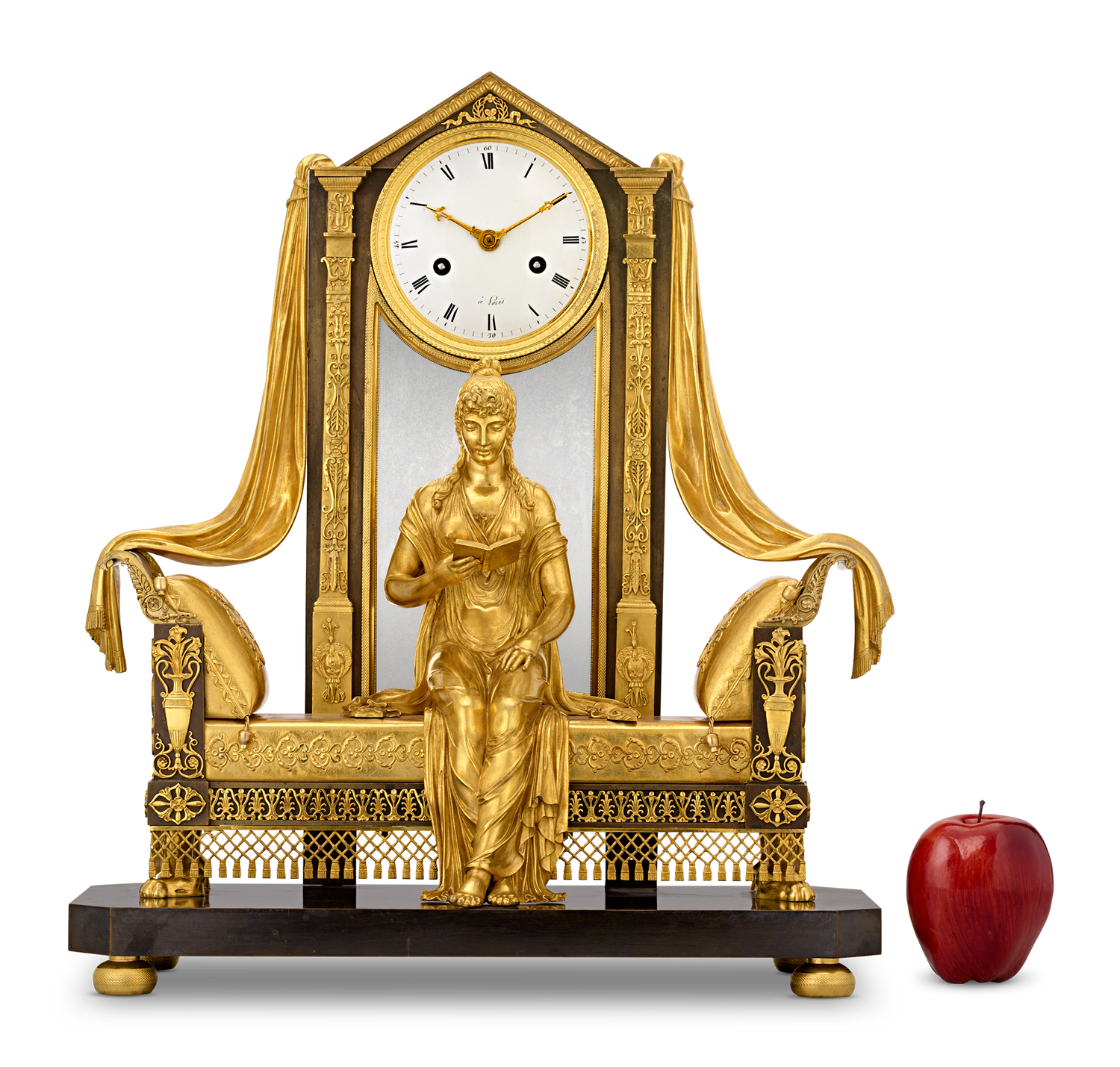 “Madame Recamier“ French Empire Mantel Clock by Claude Galle