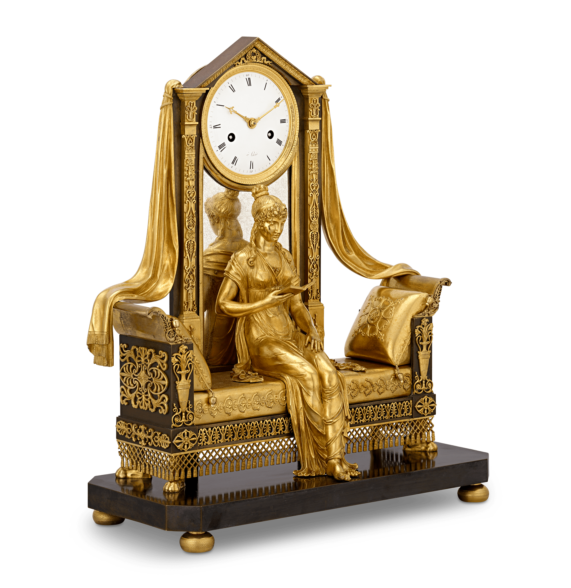 "Madame Récamier" French Empire Mantel Clock by Claude Galle