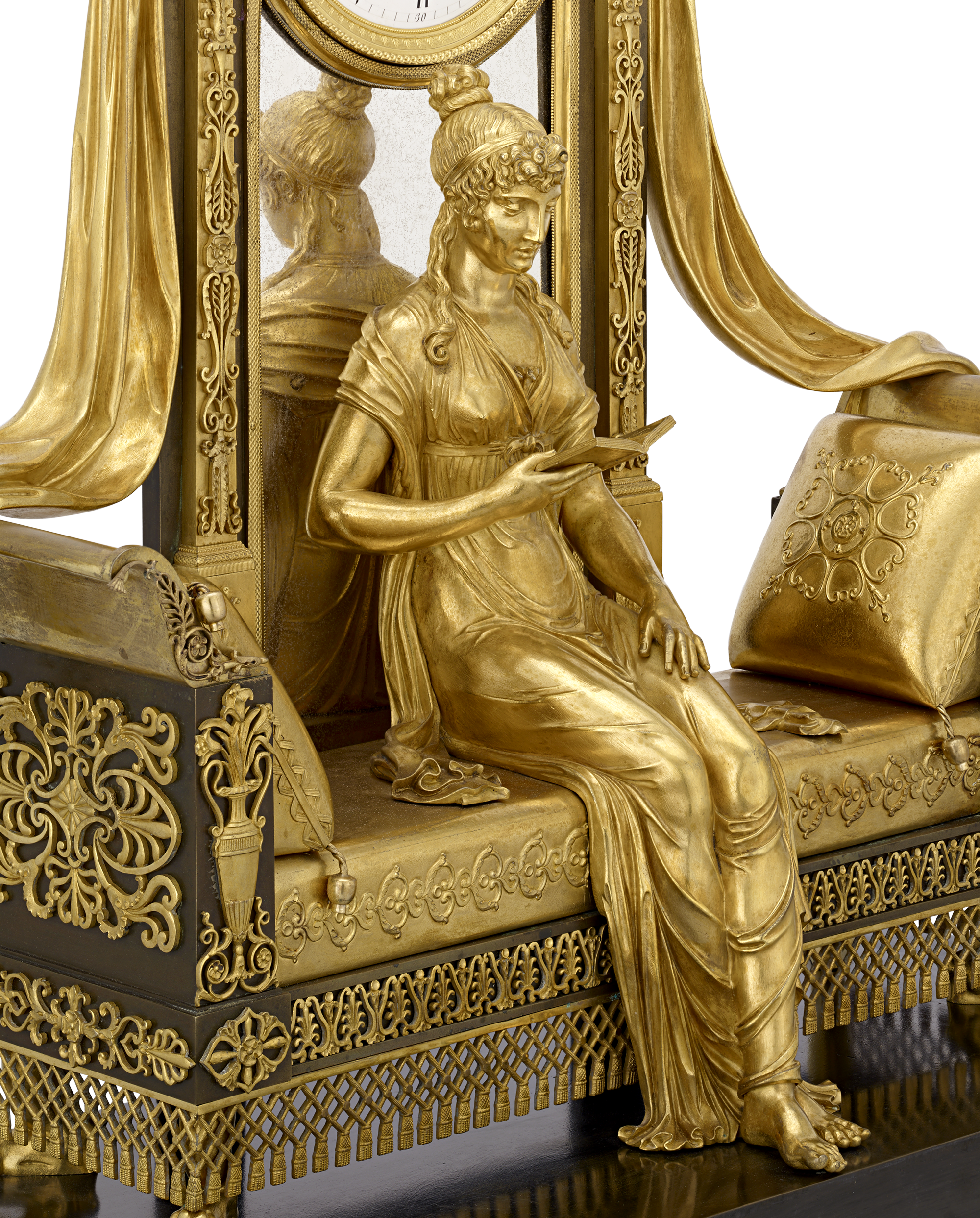 “Madame Recamier“ French Empire Mantel Clock by Claude Galle