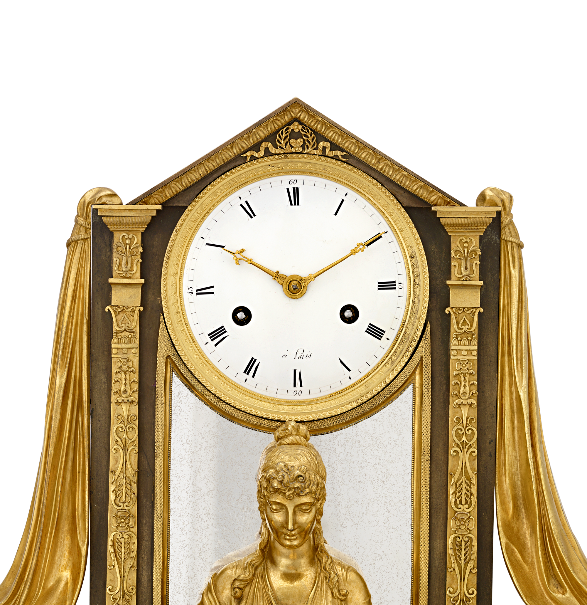 “Madame Recamier“ French Empire Mantel Clock by Claude Galle