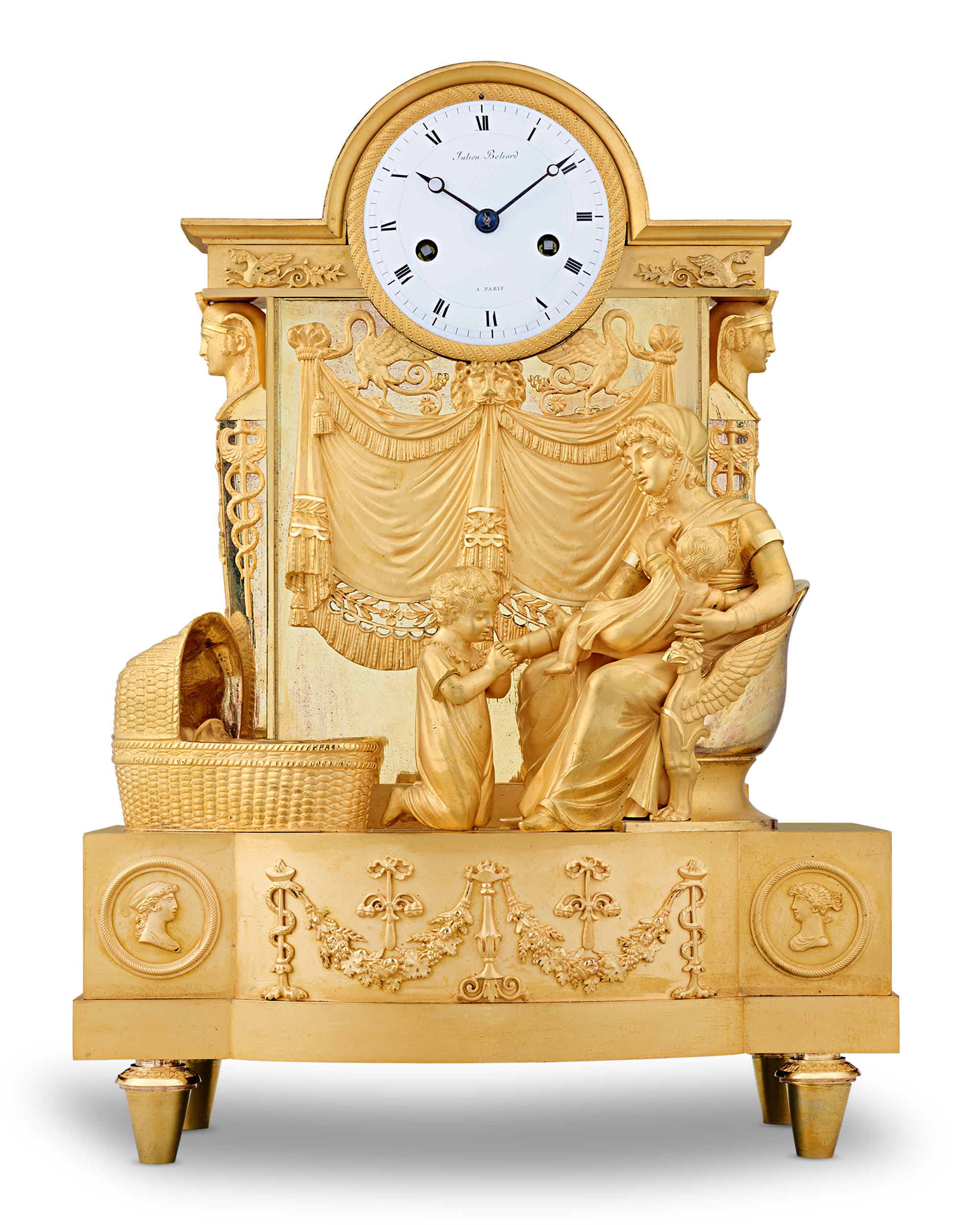 French Empire Duchess du Berry Clock by Jean-André Reiche