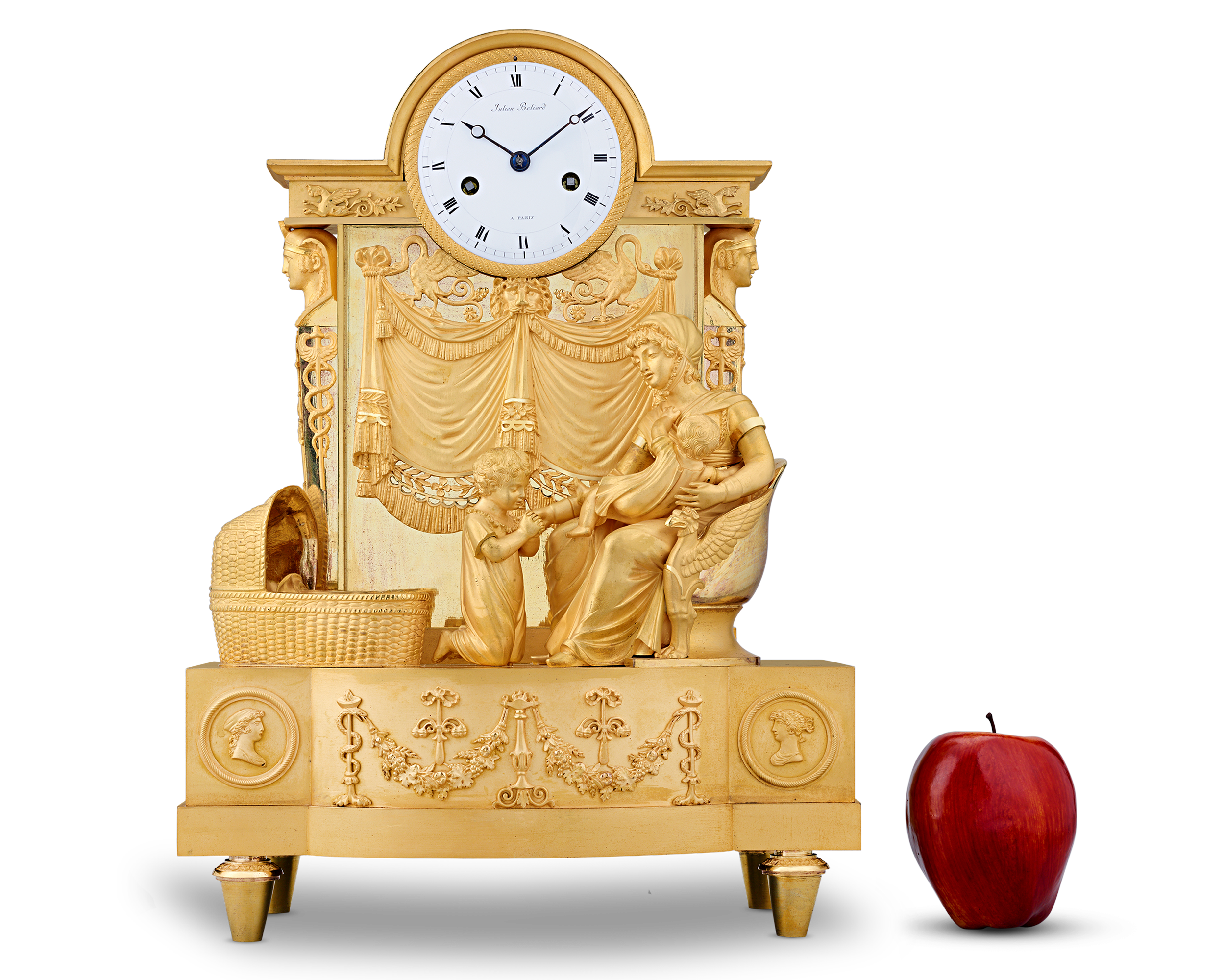 French Empire Duchess du Berry Clock by Jean-André Reiche