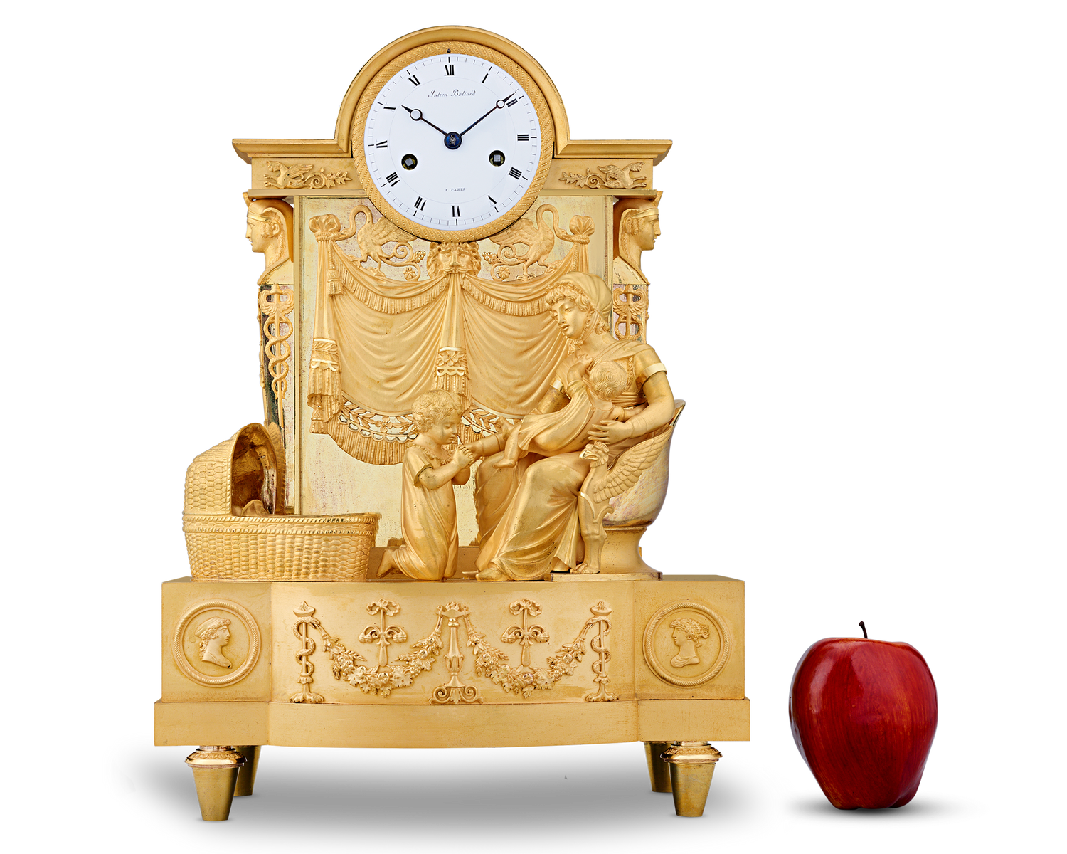 French Empire Duchess du Berry Clock by Jean-André Reiche