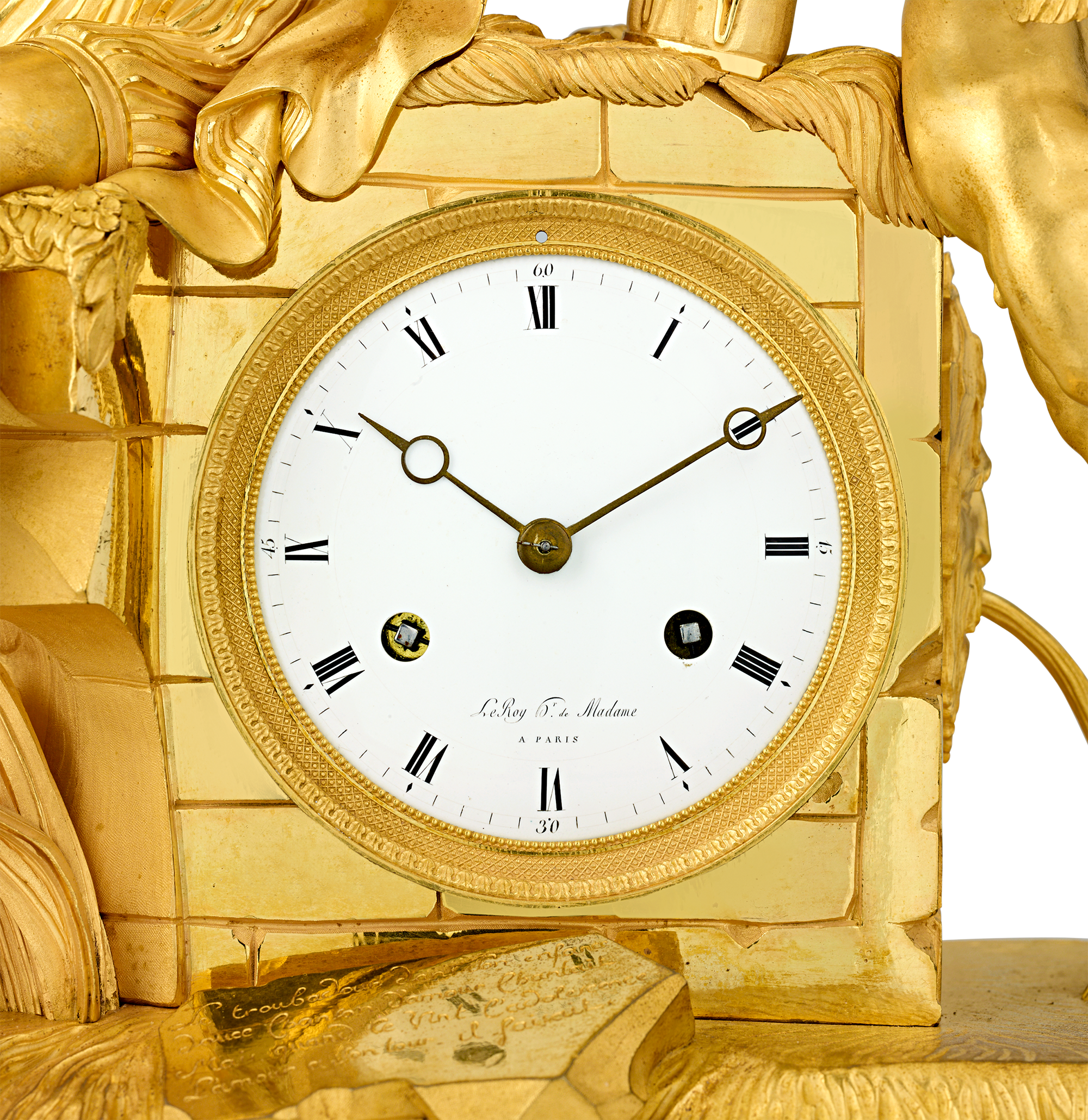 French Empire Troubadour Mantel Clock