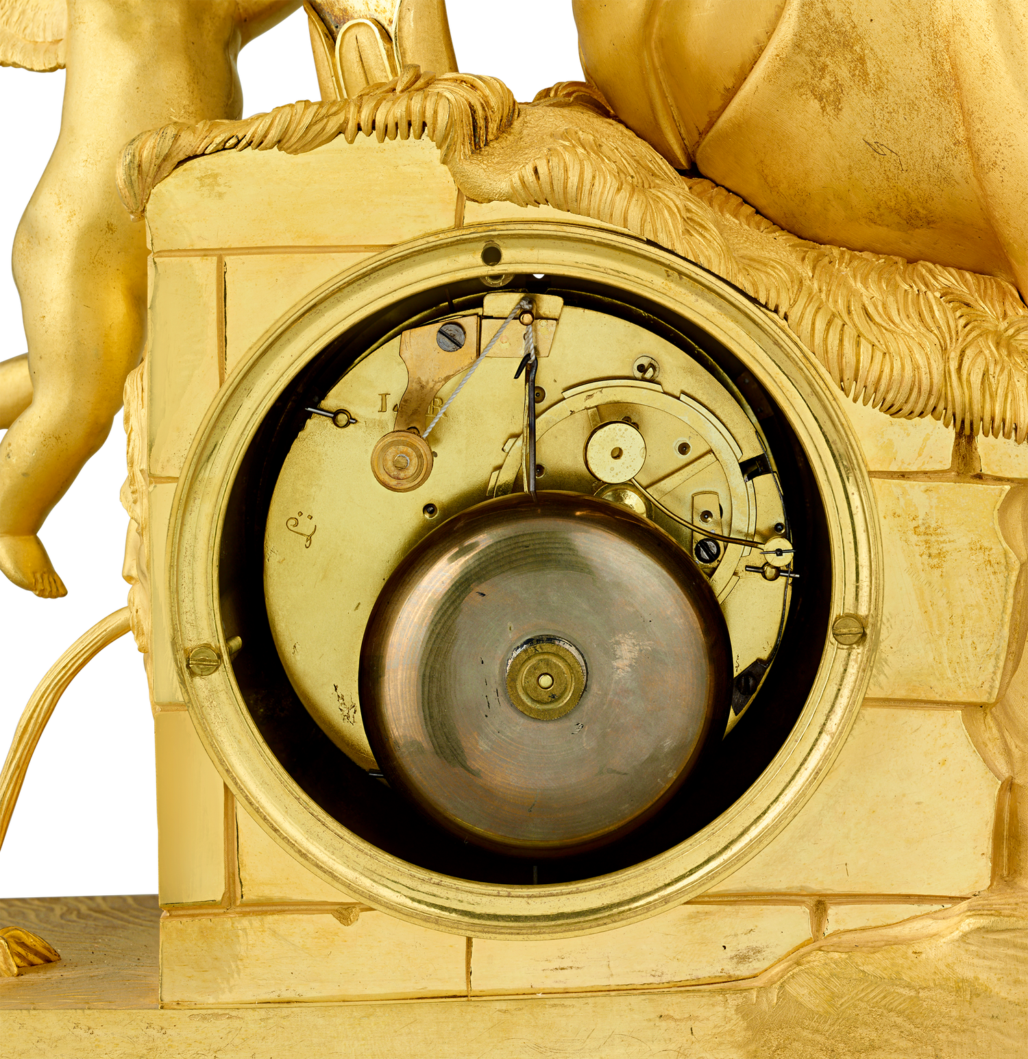 French Empire Troubadour Mantel Clock