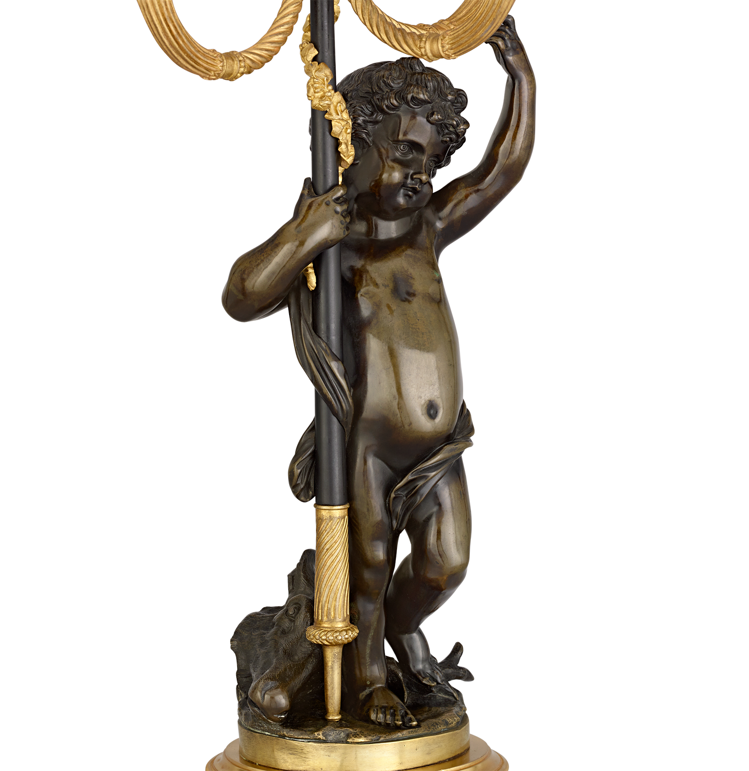 Louis XVI Bronze Ormolu Candelabra with Putti