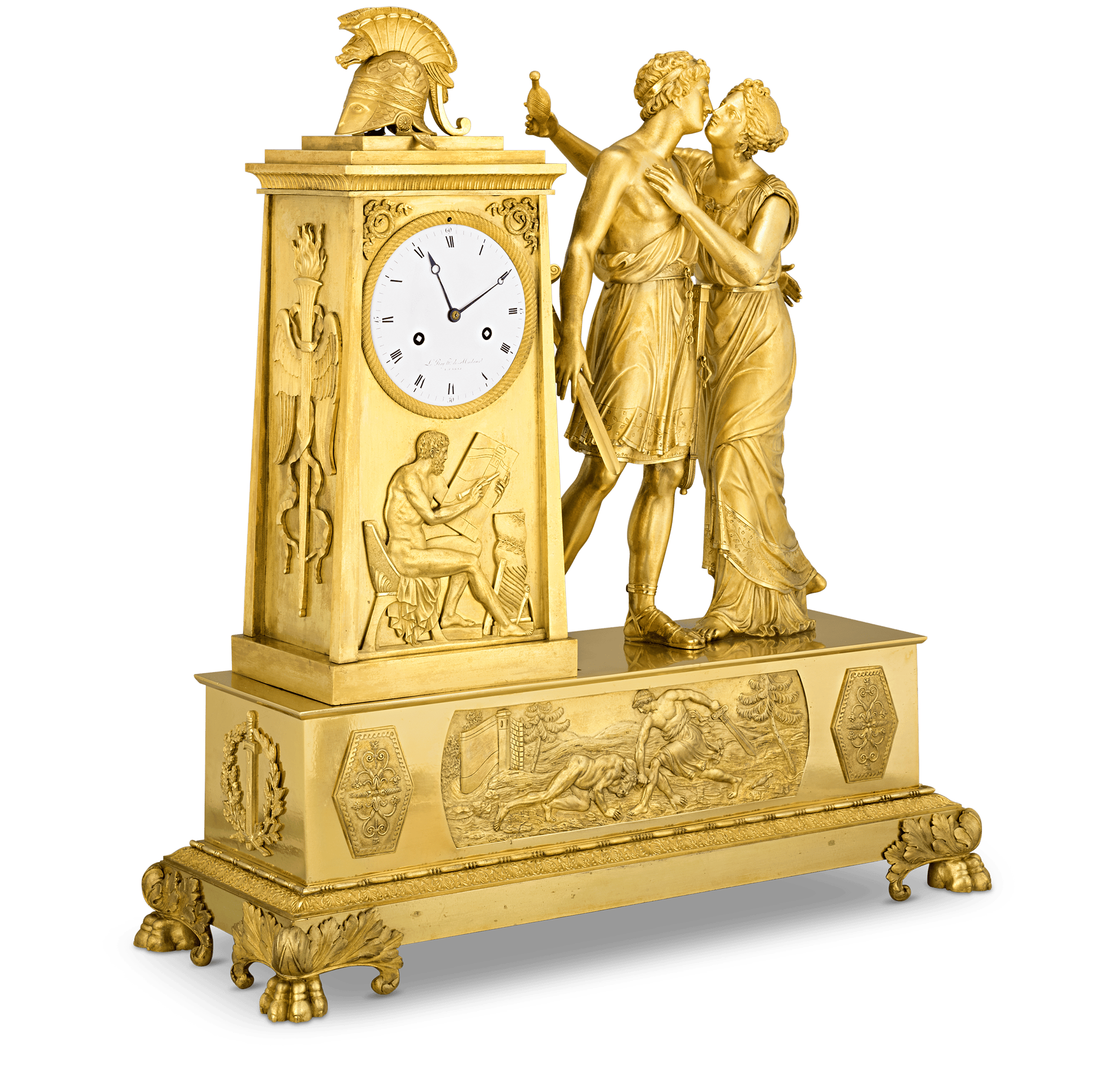 Theseus French Empire Mantle Clock by André Antoine Ravrio