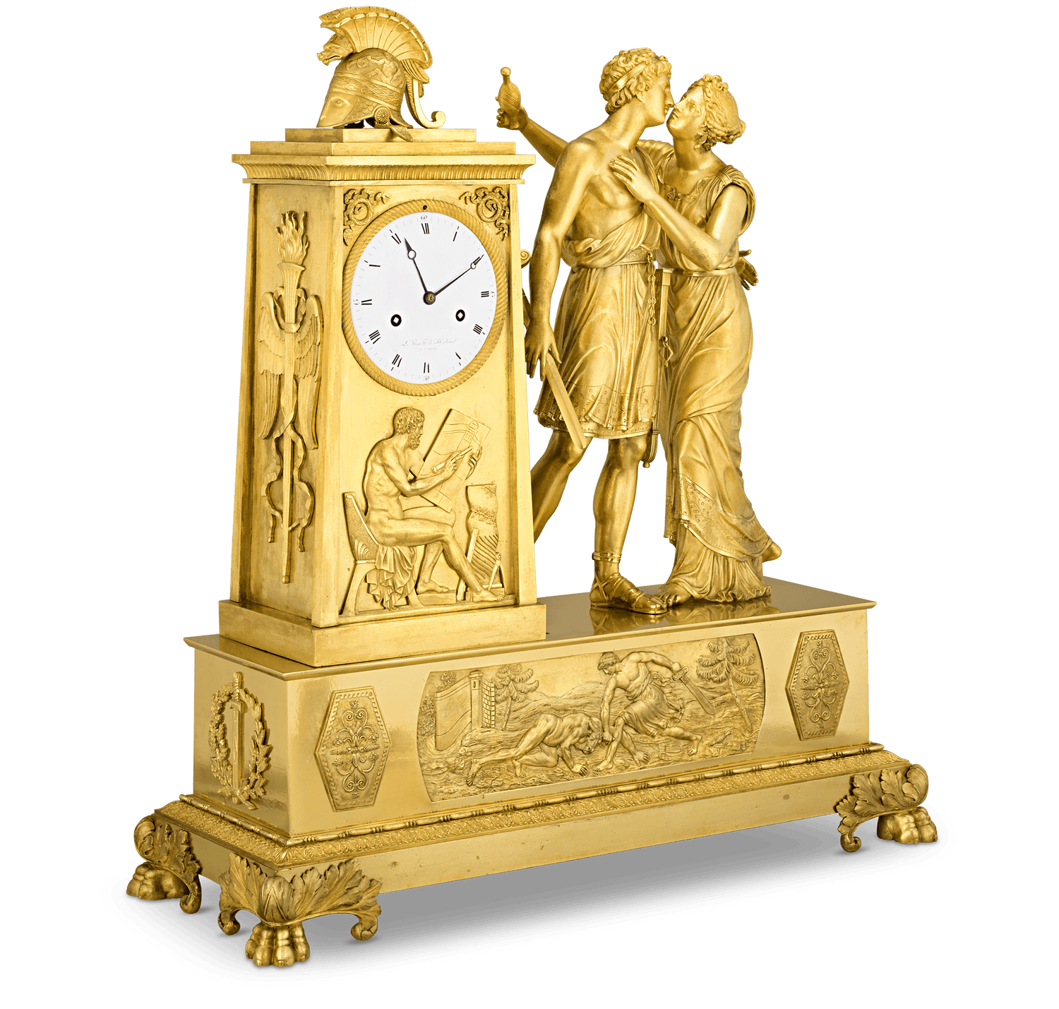Theseus French Empire Mantle Clock by André Antoine Ravrio