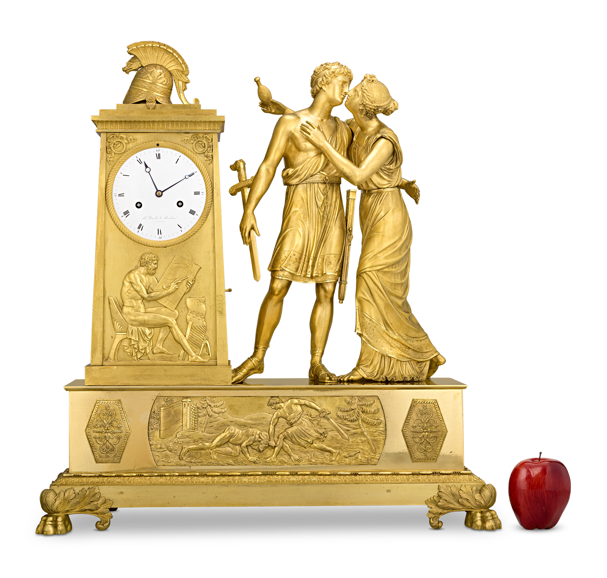 Odysseus and Theseus French Empire Mantle Clock by André Antoine Ravrio