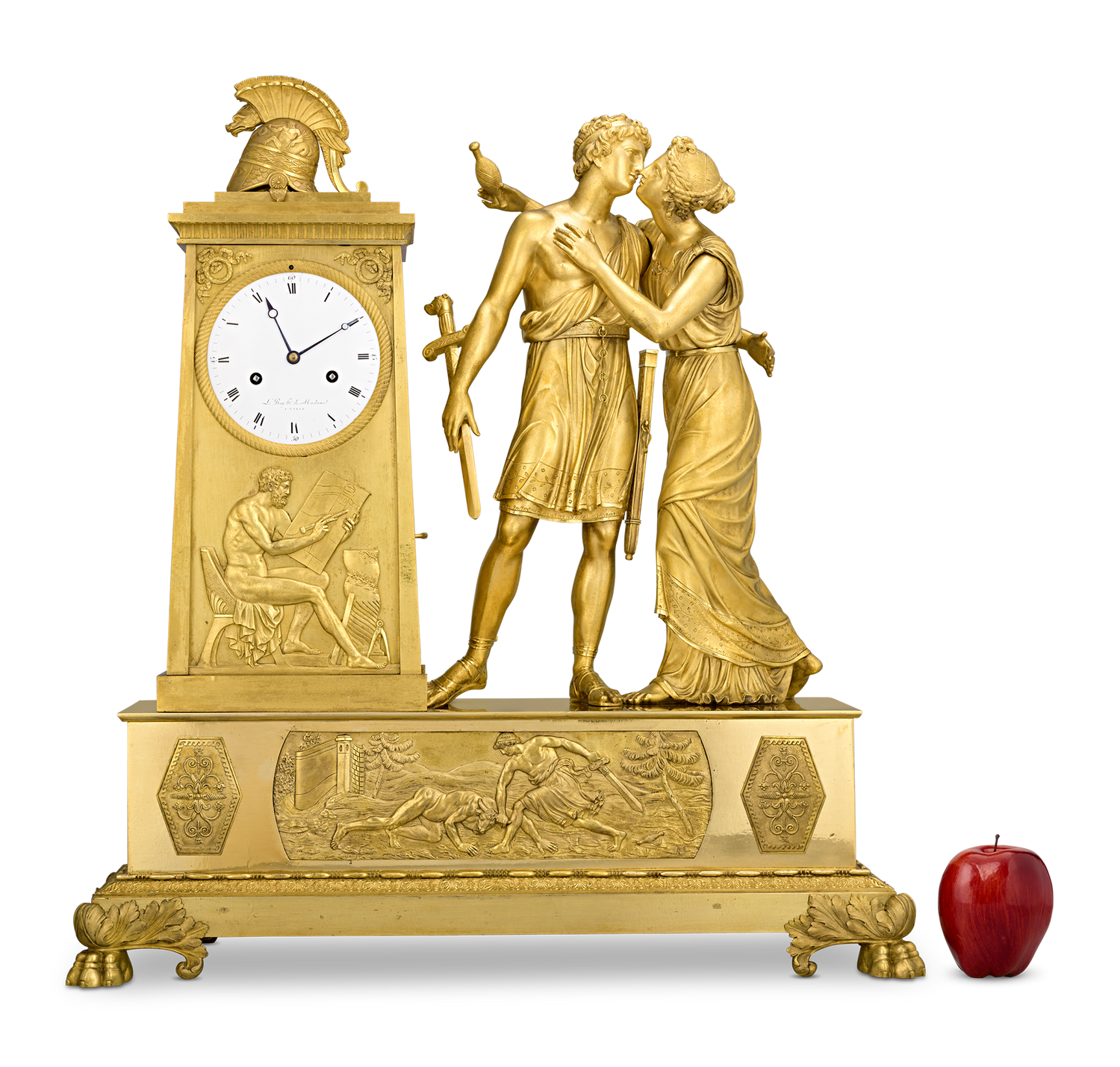 Odysseus and Theseus French Empire Mantle Clock by André Antoine Ravrio