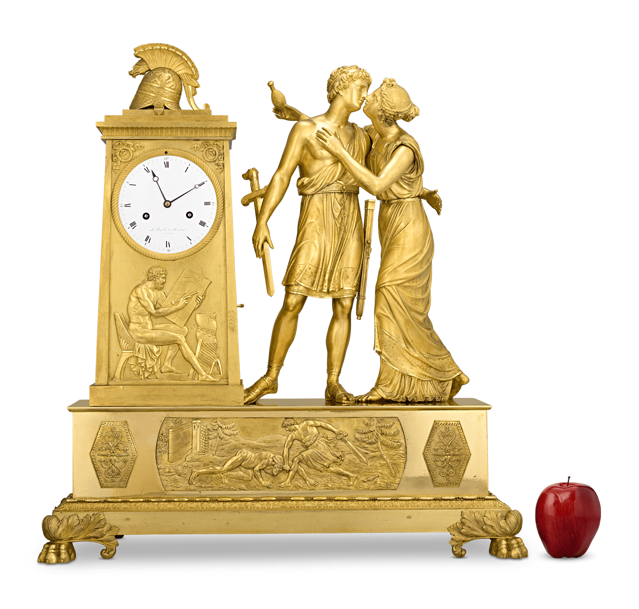 Theseus French Empire Mantle Clock by André Antoine Ravrio
