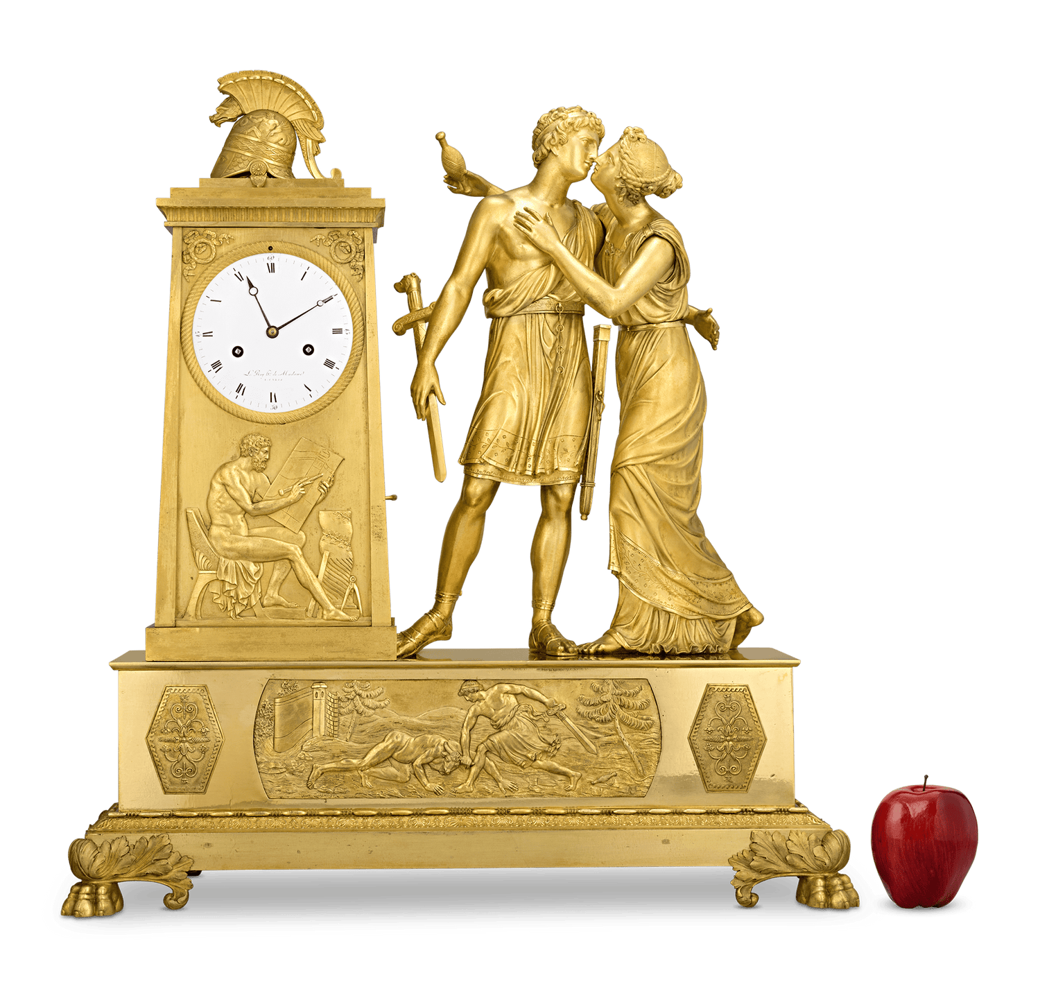 Theseus French Empire Mantle Clock by André Antoine Ravrio