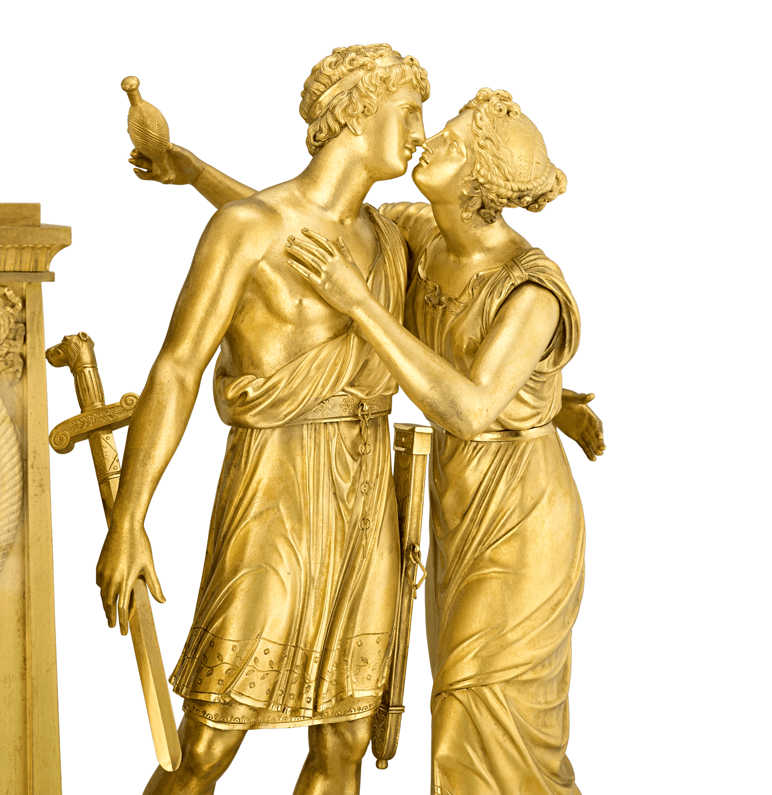 Theseus French Empire Mantle Clock by André Antoine Ravrio