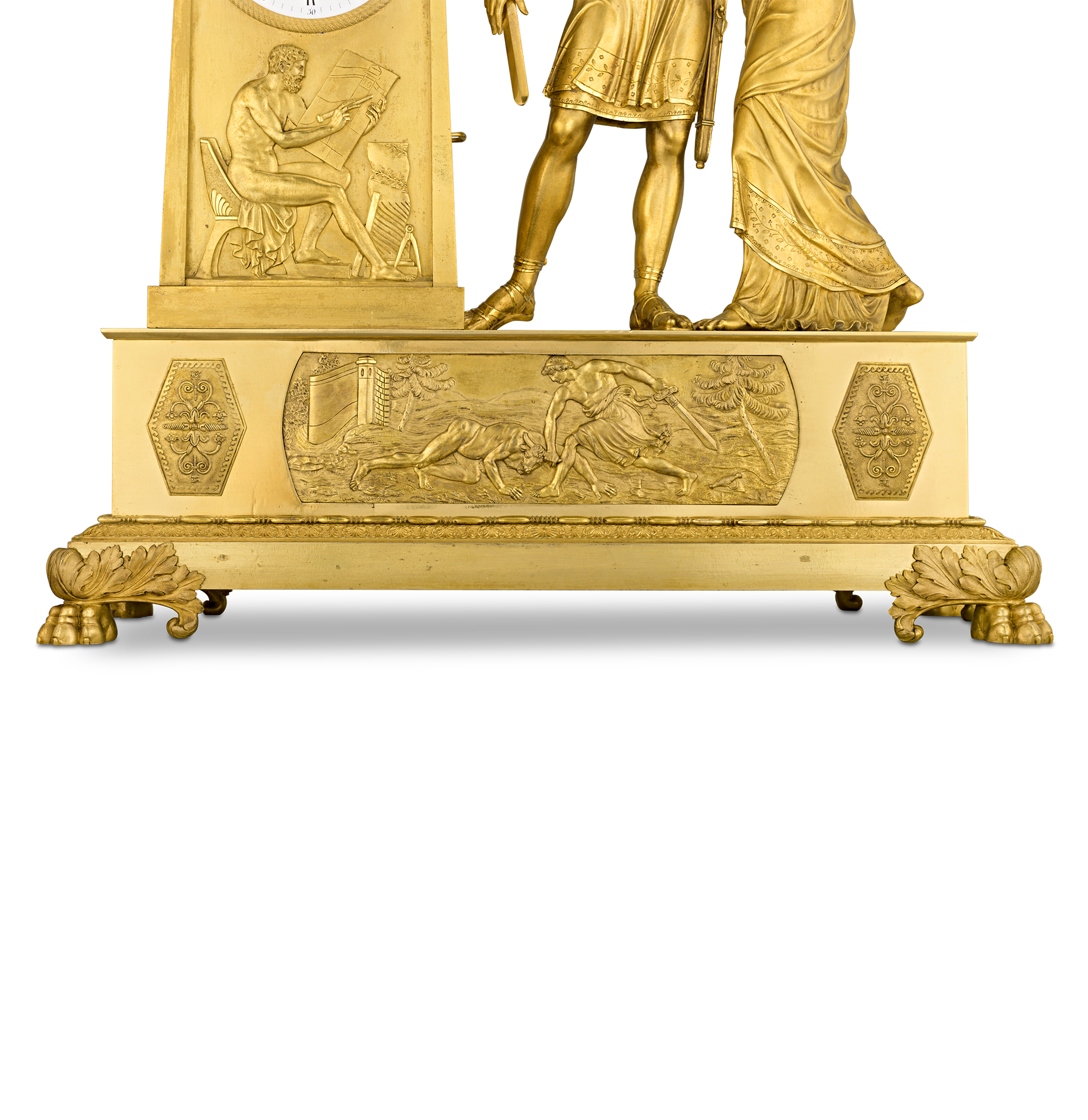 Odysseus and Theseus French Empire Mantle Clock by André Antoine Ravrio