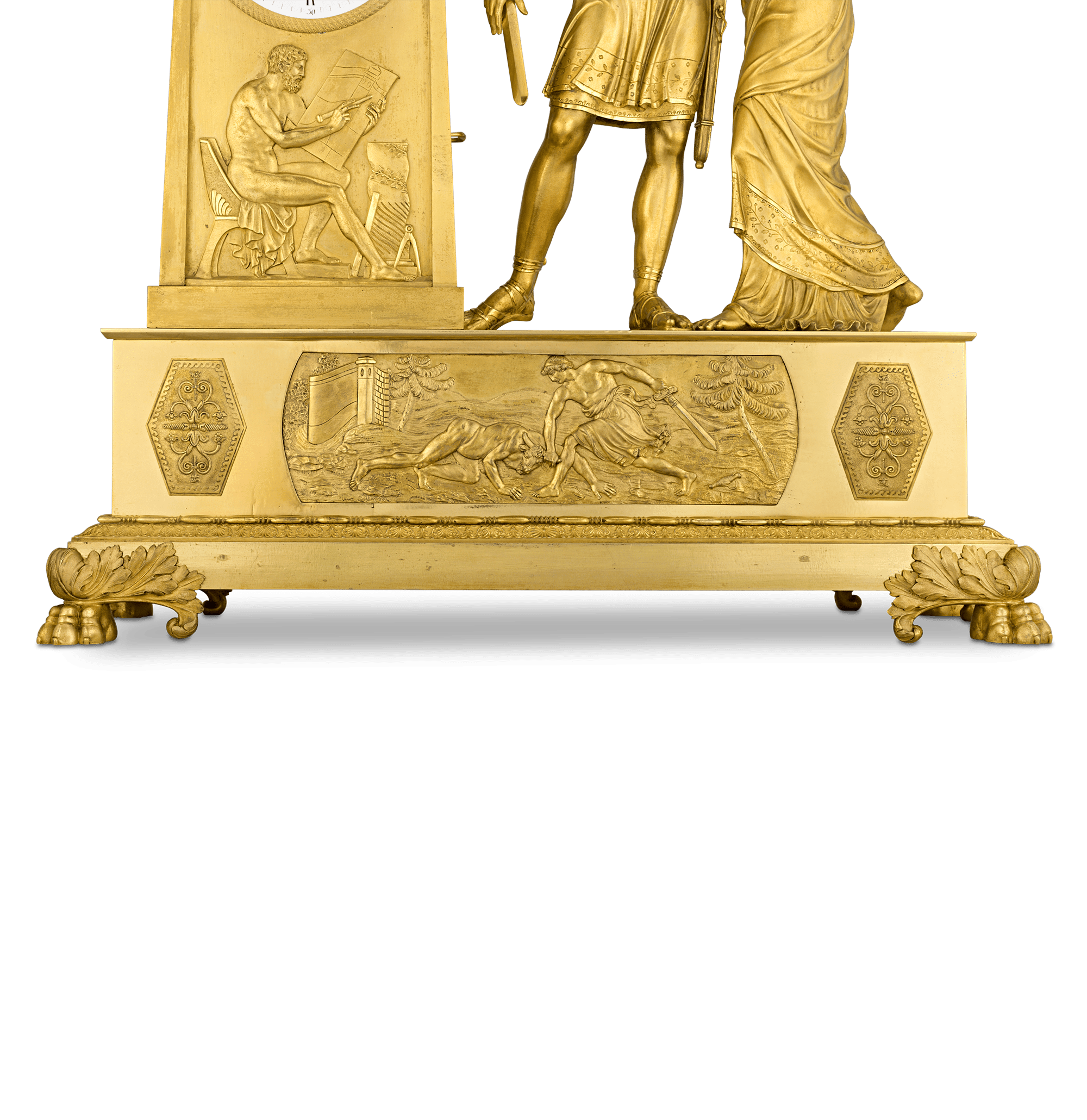 Odysseus and Theseus French Empire Mantle Clock by André Antoine Ravrio