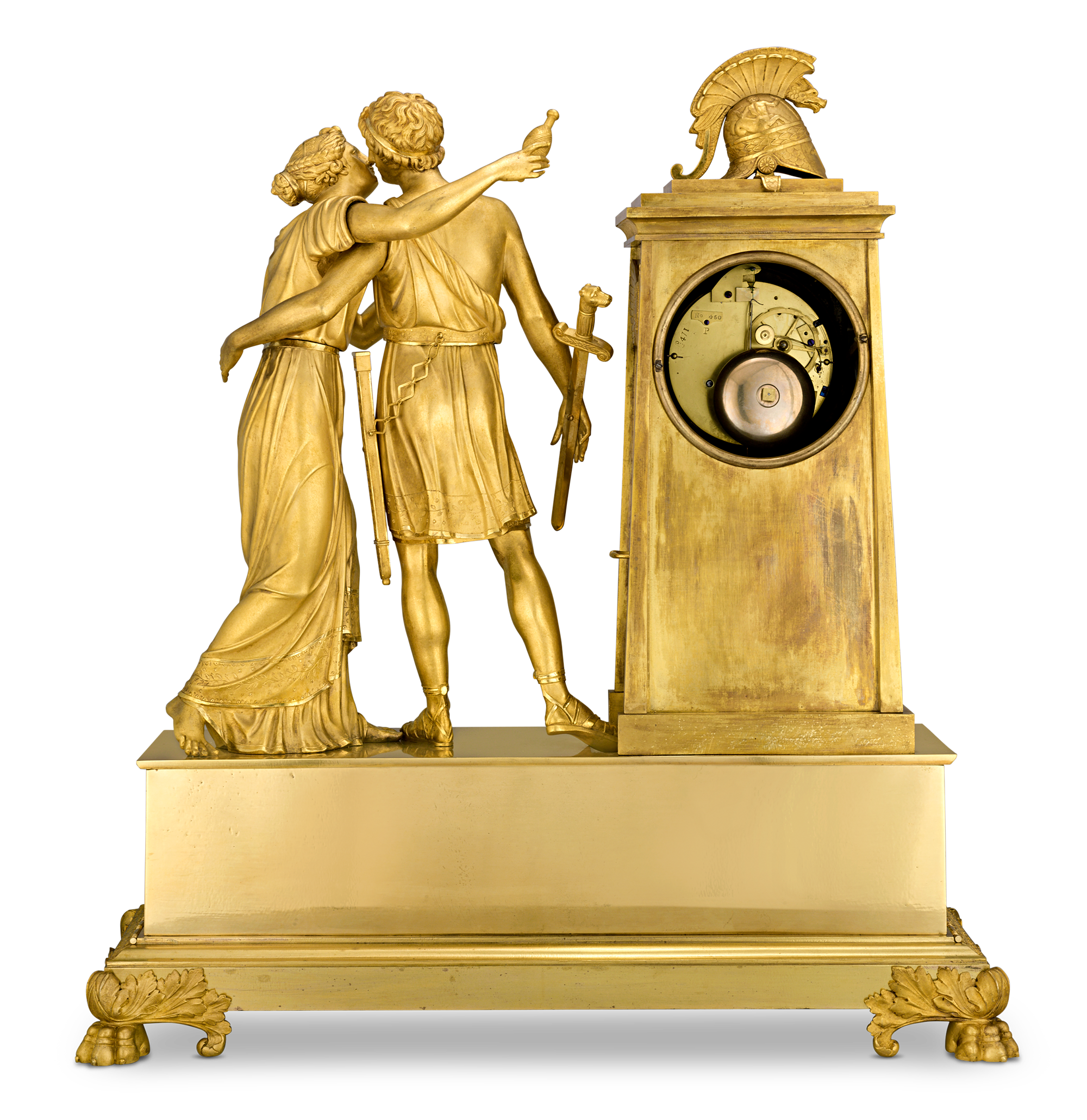 Odysseus and Theseus French Empire Mantle Clock by André Antoine Ravrio