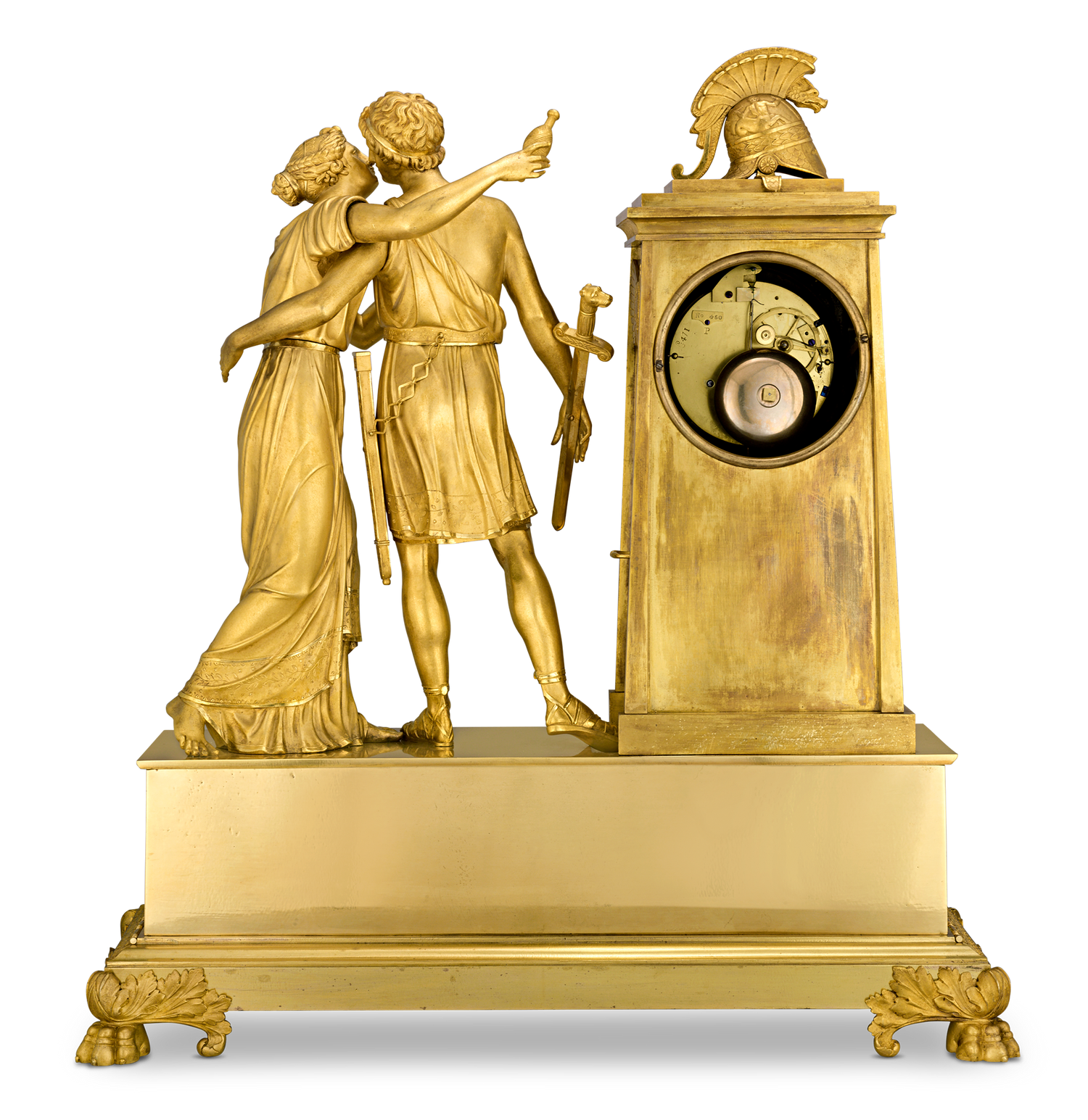 Odysseus and Theseus French Empire Mantle Clock by André Antoine Ravrio